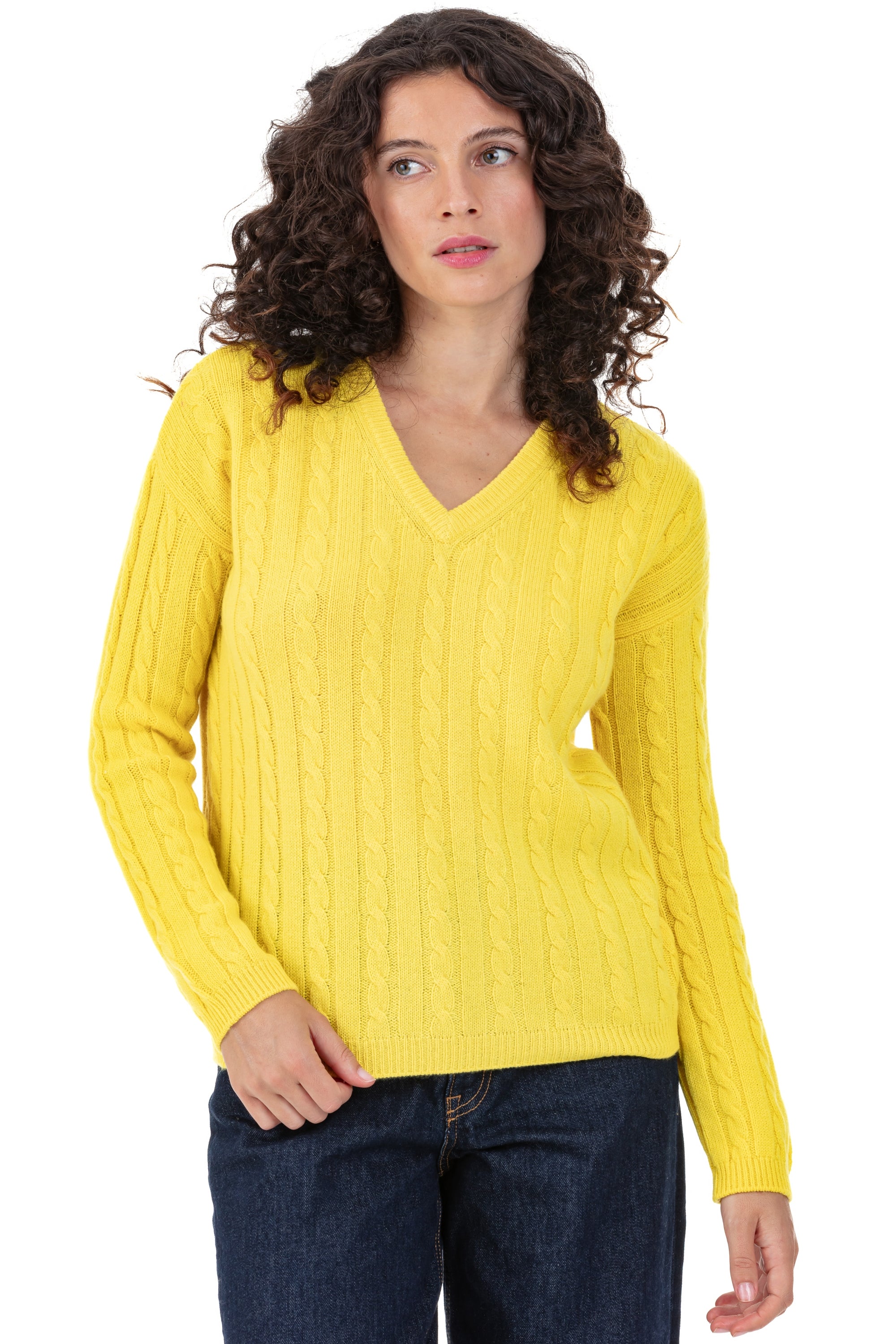 Pyla in cashmere donna - giallo citrico - Mahogany