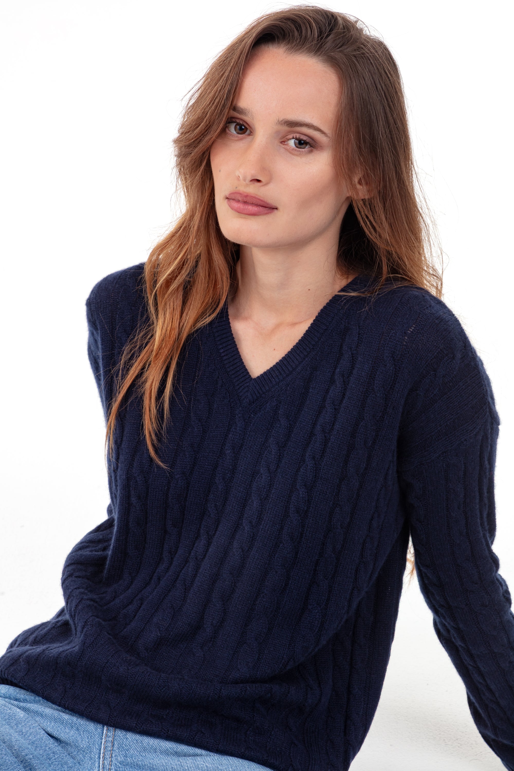Pyla in cashmere donna - blu marino scuro - Mahogany