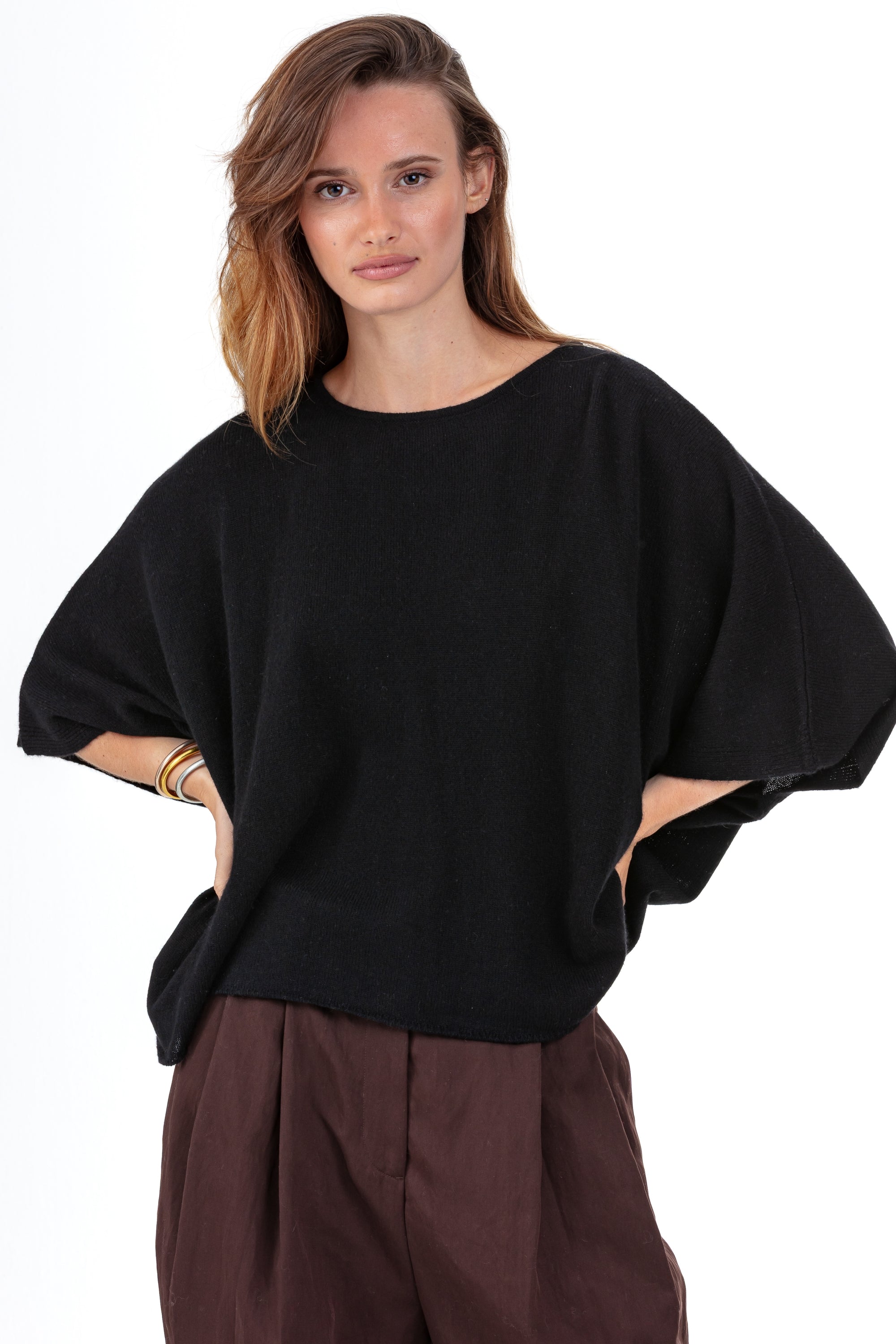 Pythagore in cashmere donna - nero - Mahogany