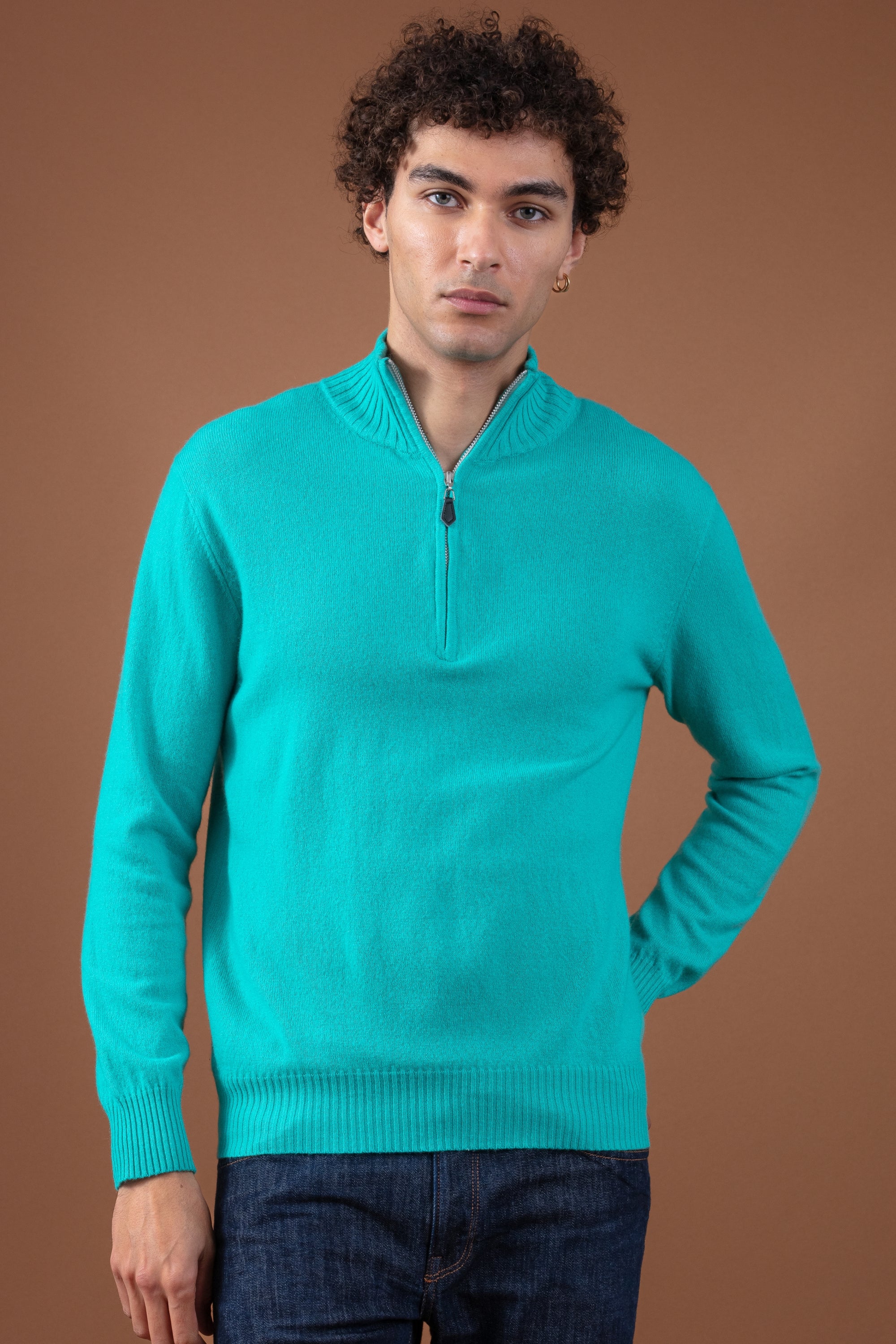Chazam in cashmere uomo - jade - Mahogany