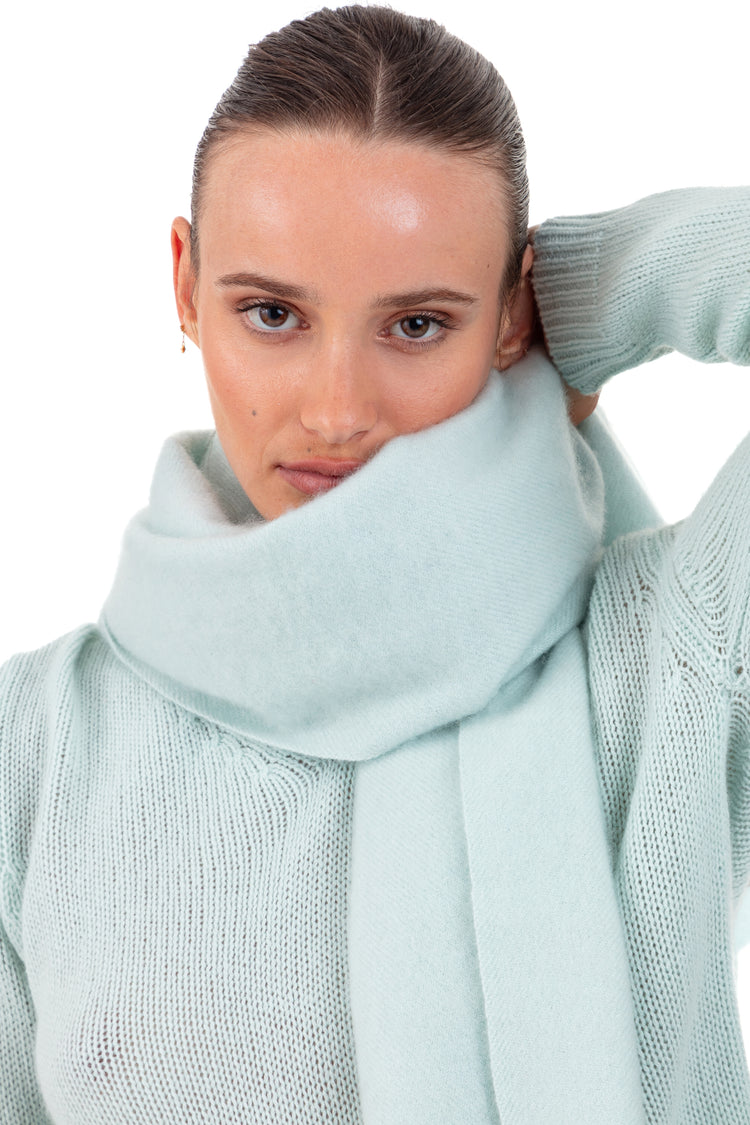 Portovecchio in cocoon cashmere misto - aqua - Mahogany