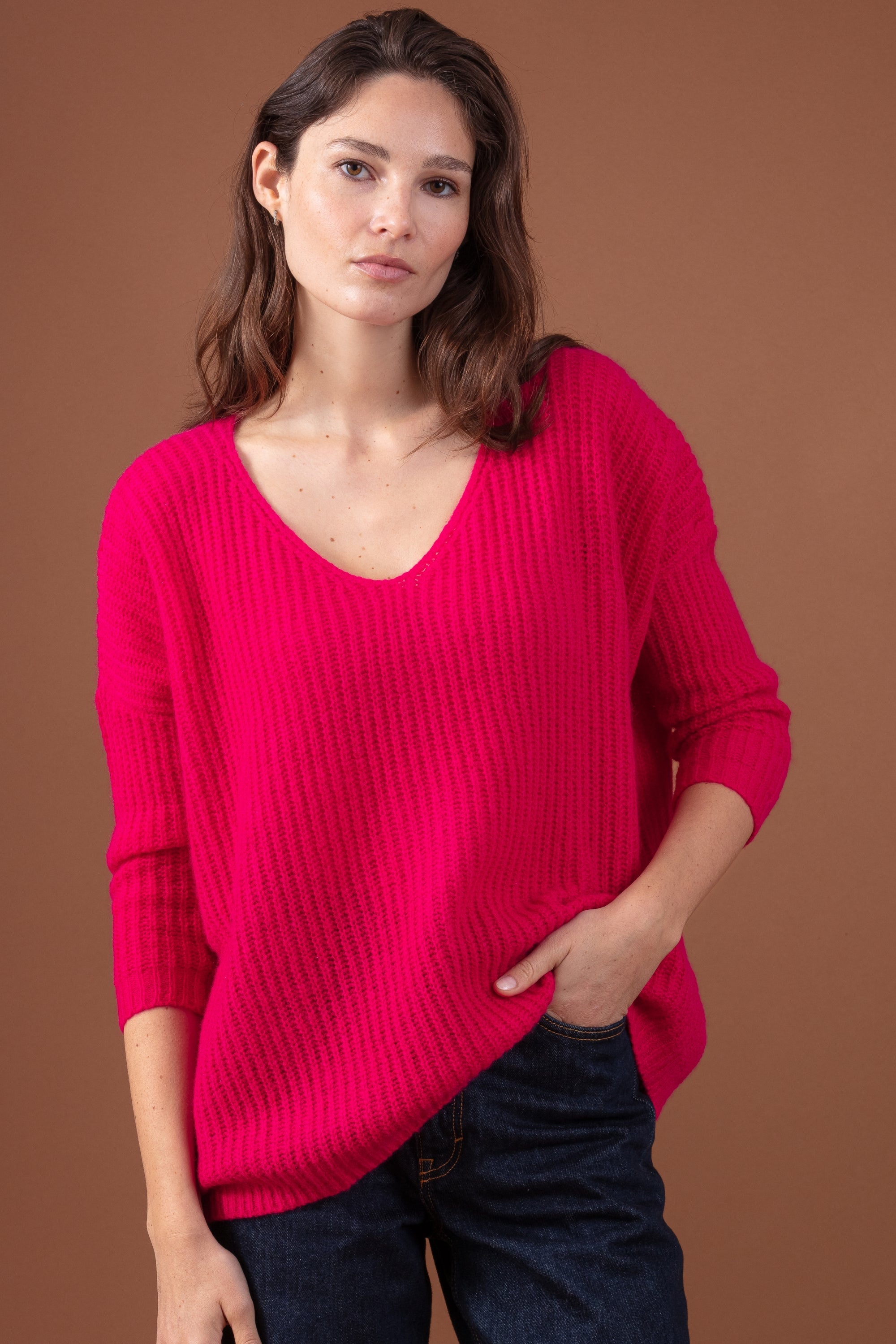 Daenerys in cashmere donna - raspberry - Mahogany