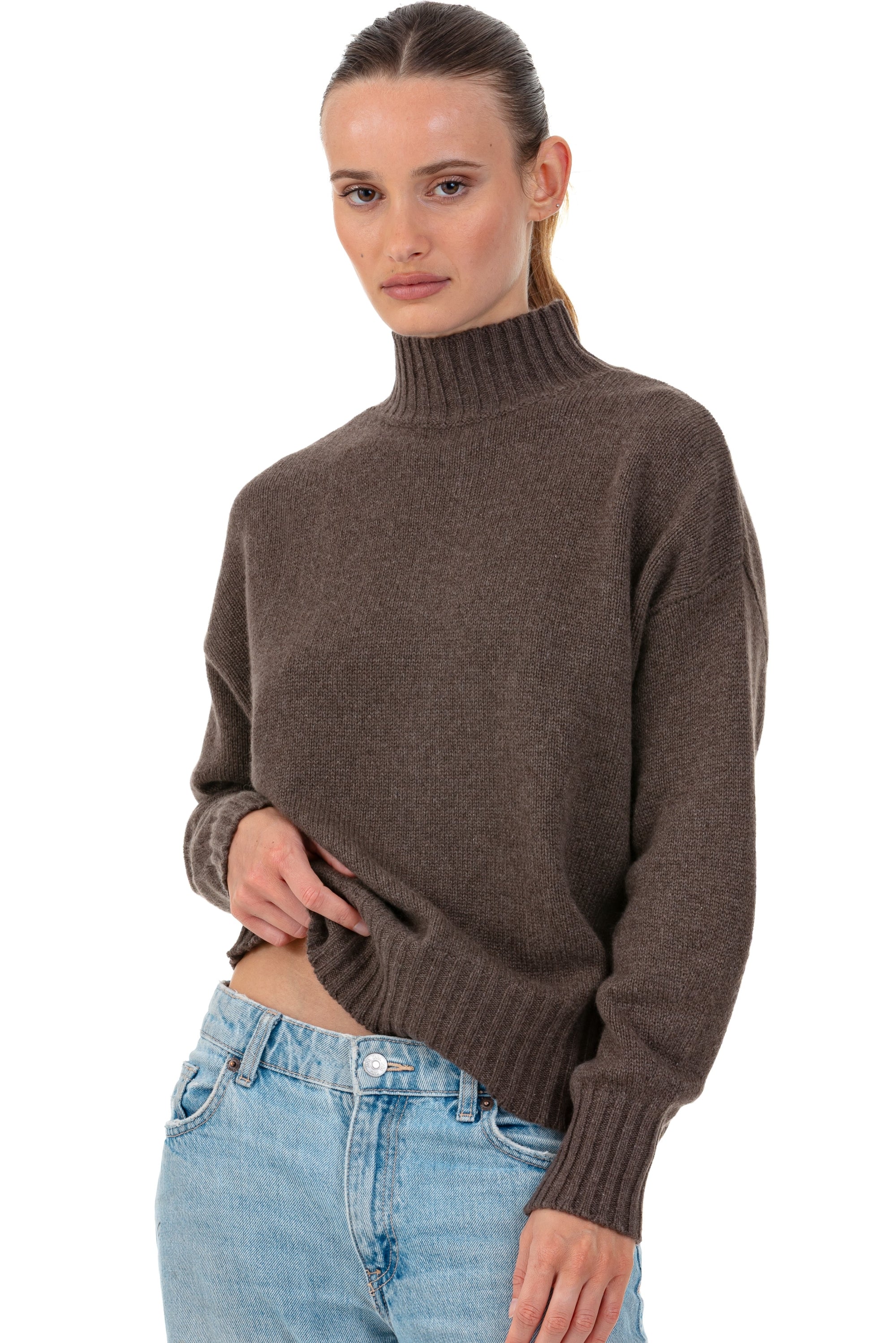 Daniella in cashmere donna - marrone chiné - Mahogany