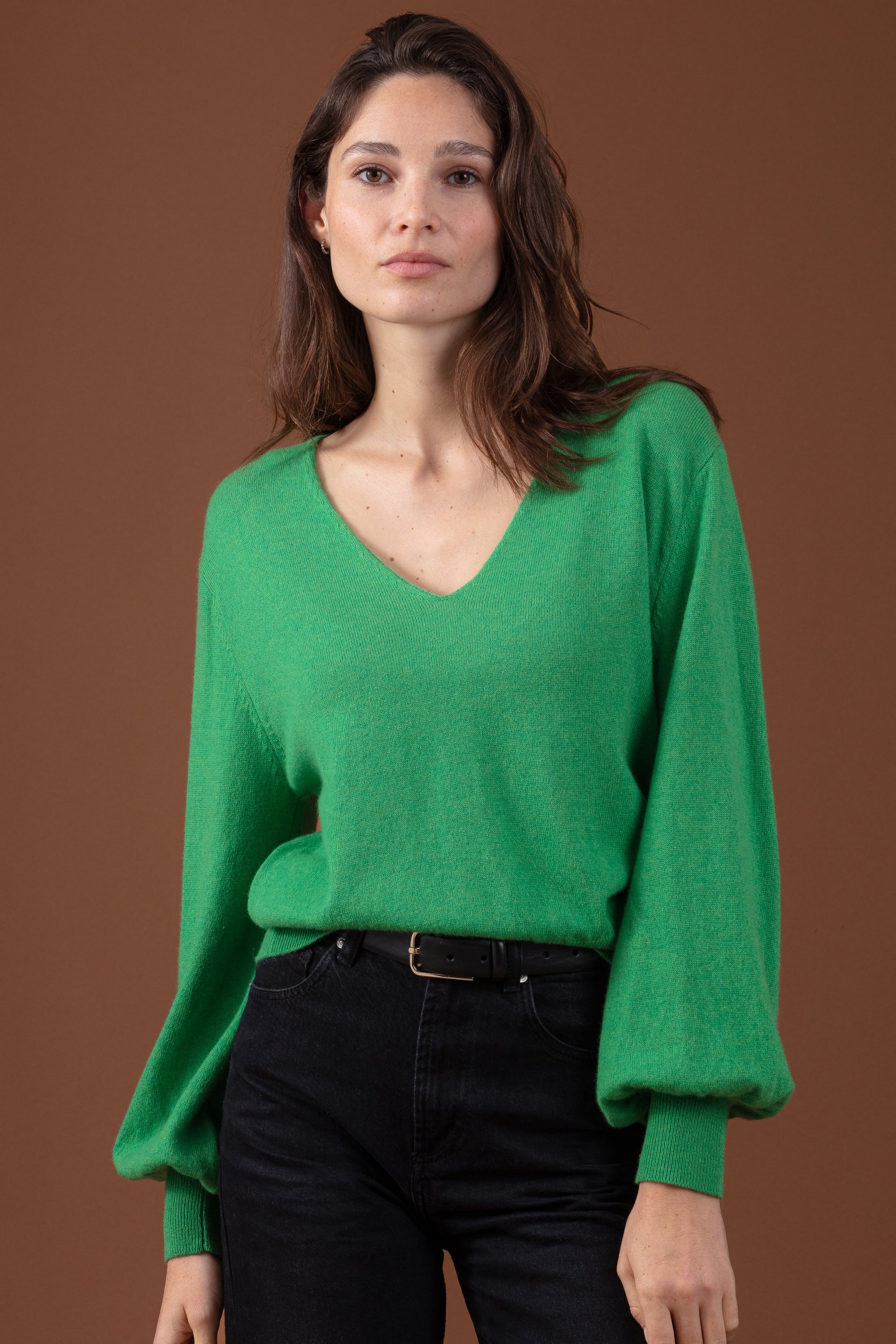Deau in cashmere donna - verde inglese - Mahogany
