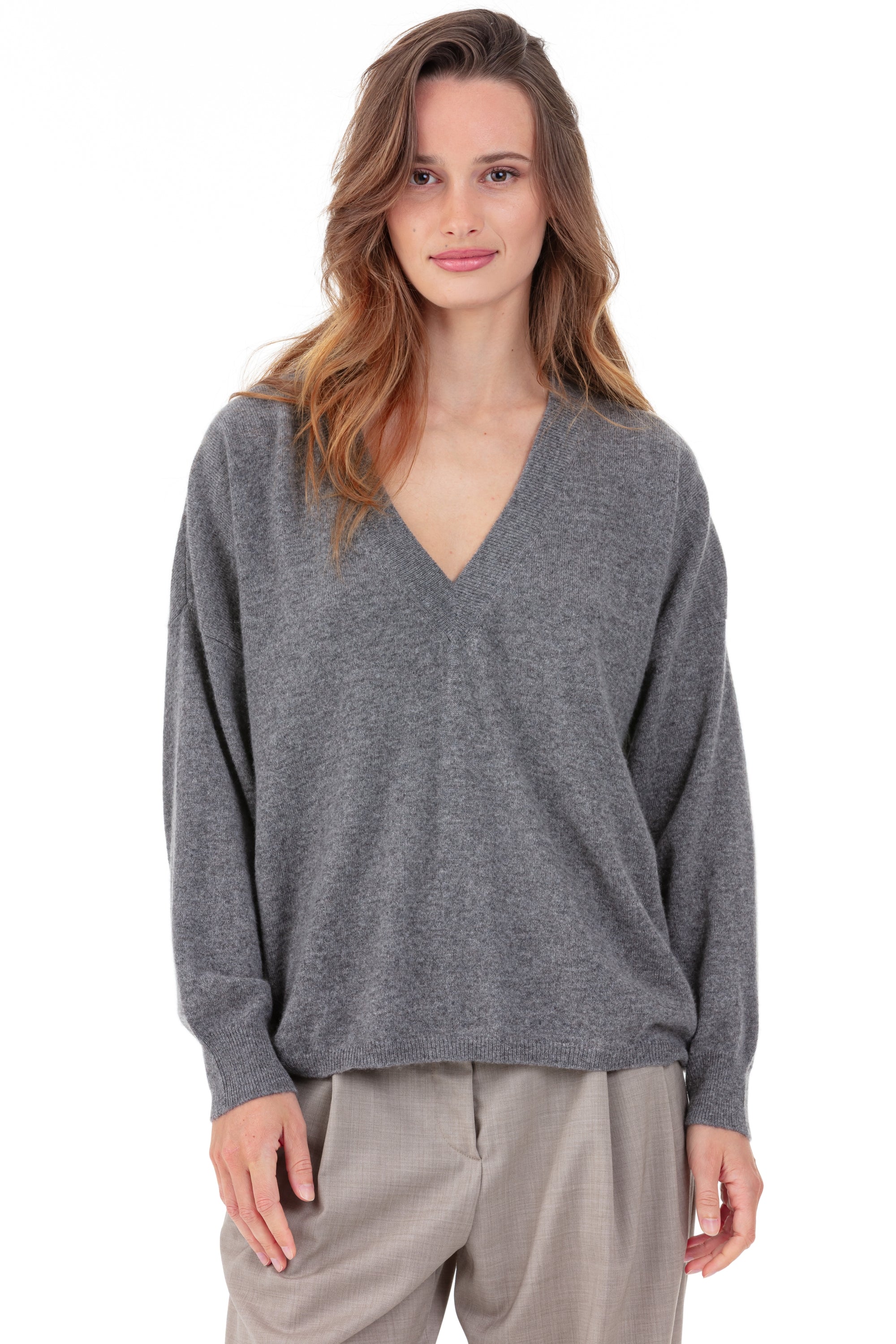 Theia in cashmere donna - marmotta chiné - Mahogany