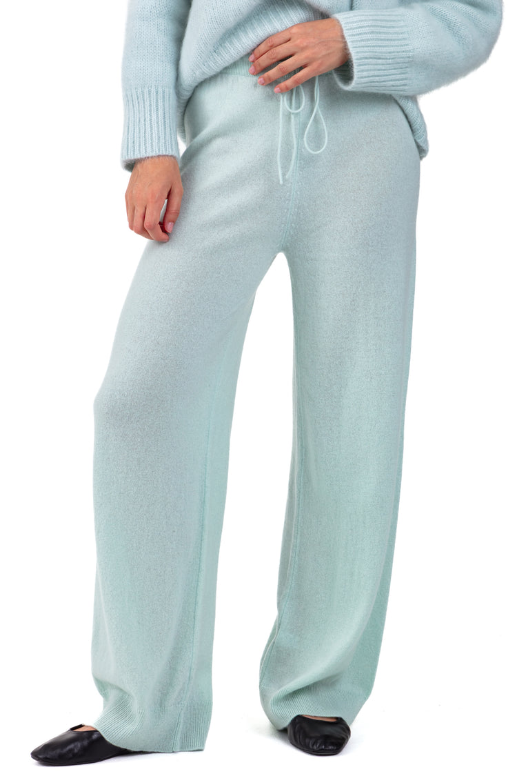 Pantalone in cashmere, 100% Cashmere, donna, taglio svasato, fine, , Mahogany