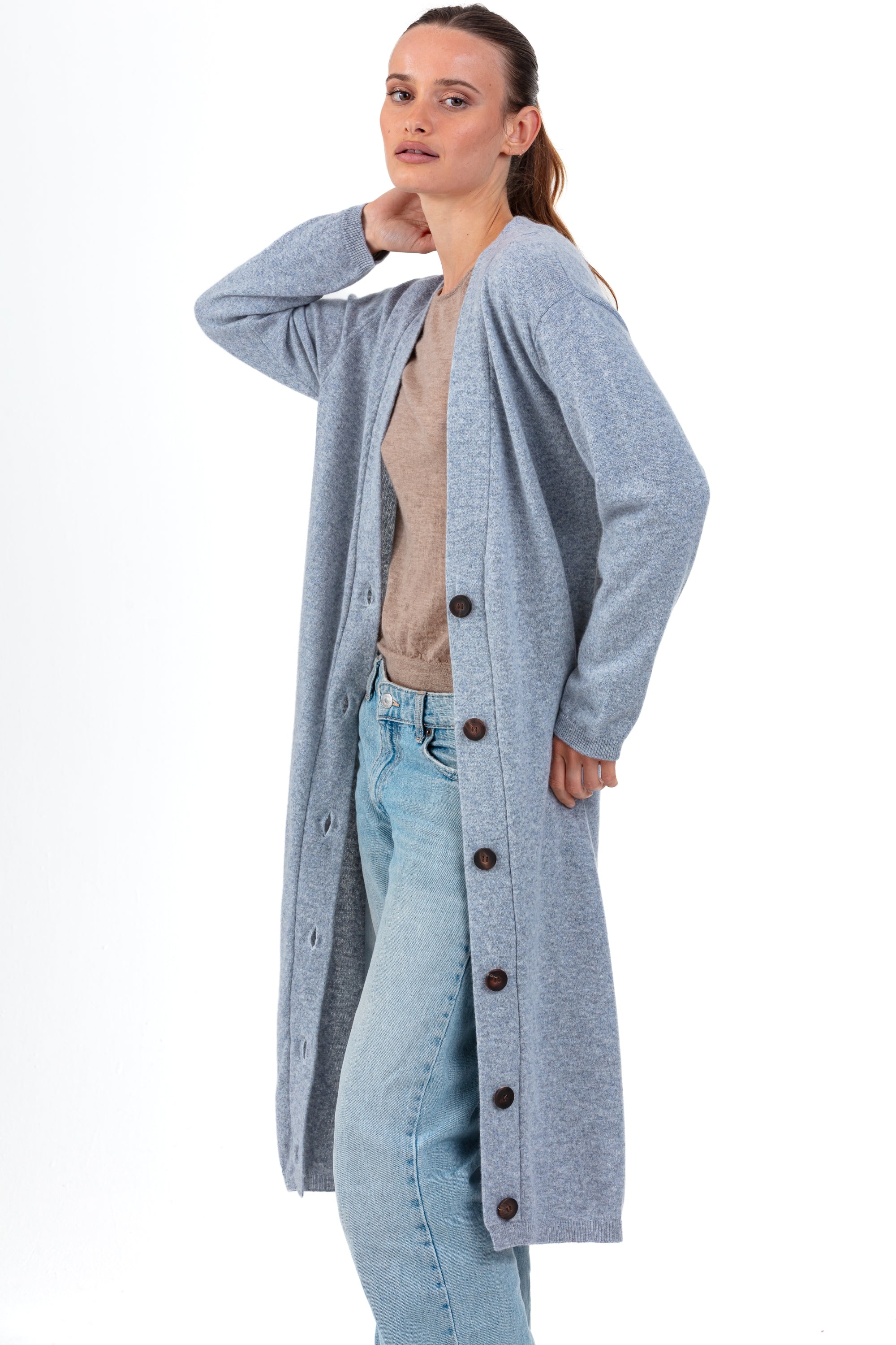 Rimini in cashmere donna - quarry - Mahogany