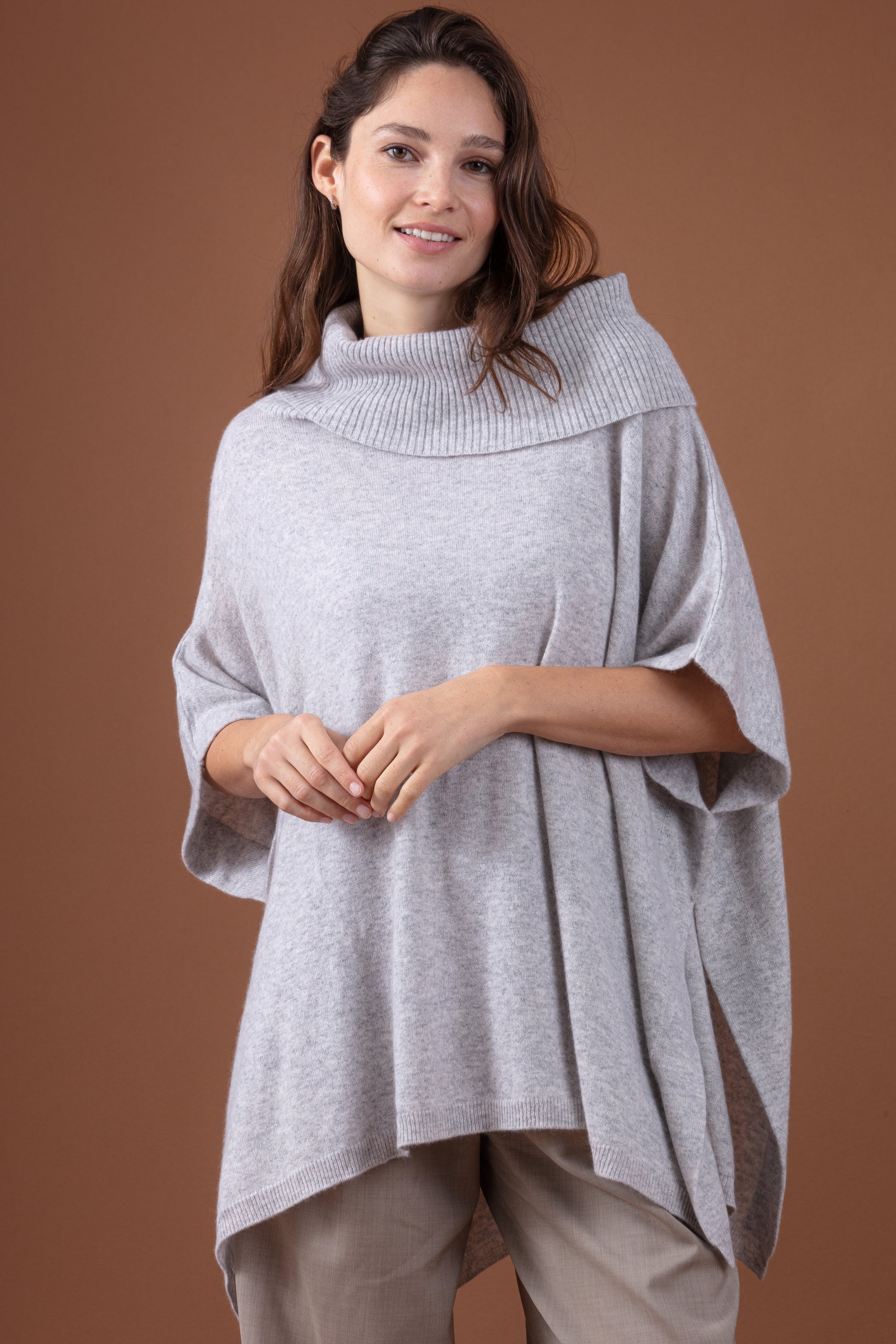 Roma in cashmere donna - flanella melange - Mahogany