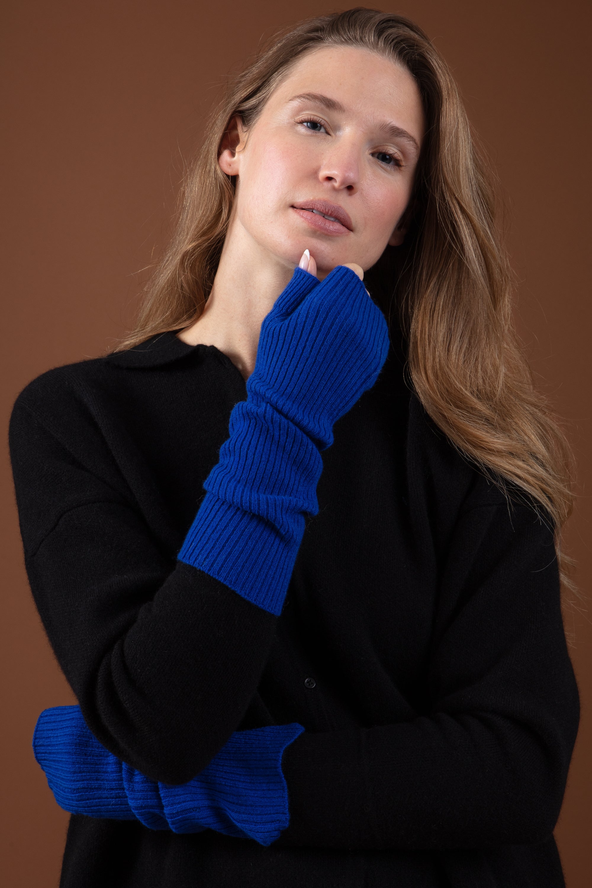 Rain in cashmere donna - blu lapislazzuli - Mahogany