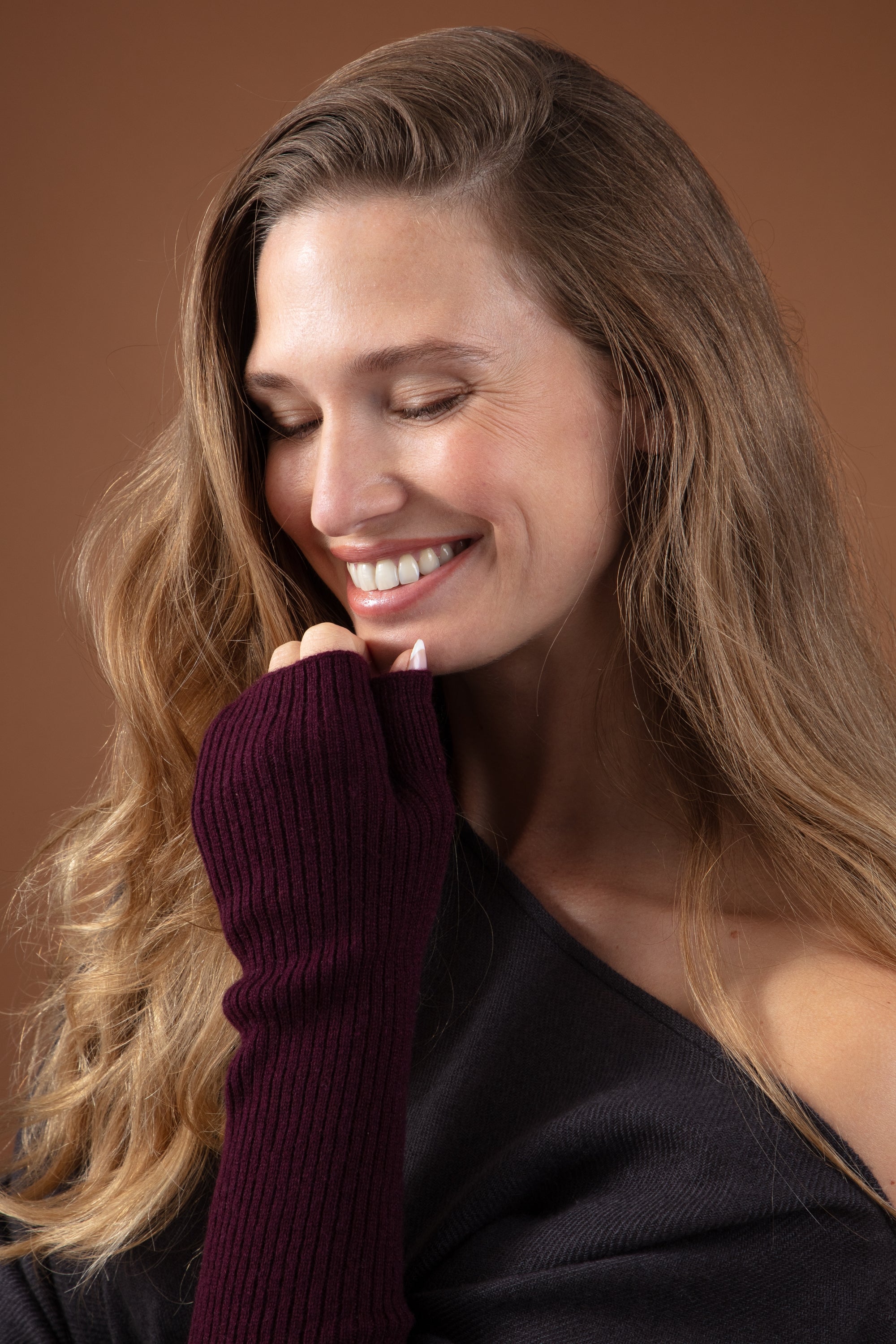 Rain in cashmere donna - bordeaux - Mahogany