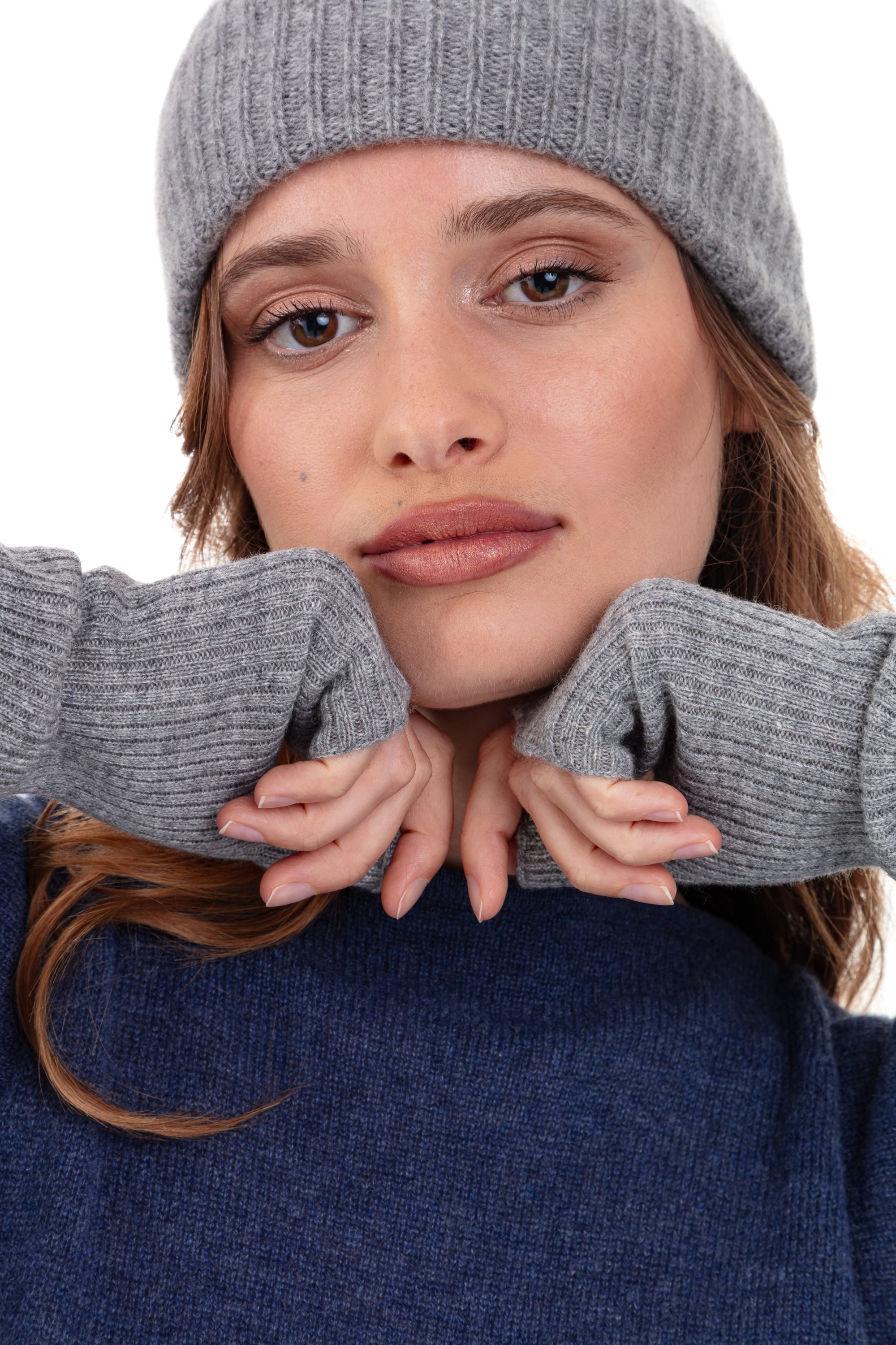 Rain in cashmere donna - grigio melange - Mahogany