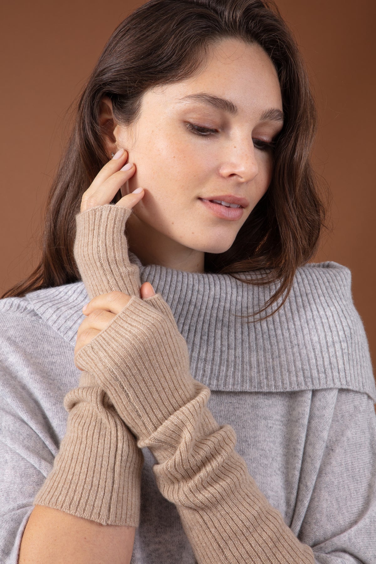 Rain en cachemire femme - Vue 1 - natural brown - Mahogany