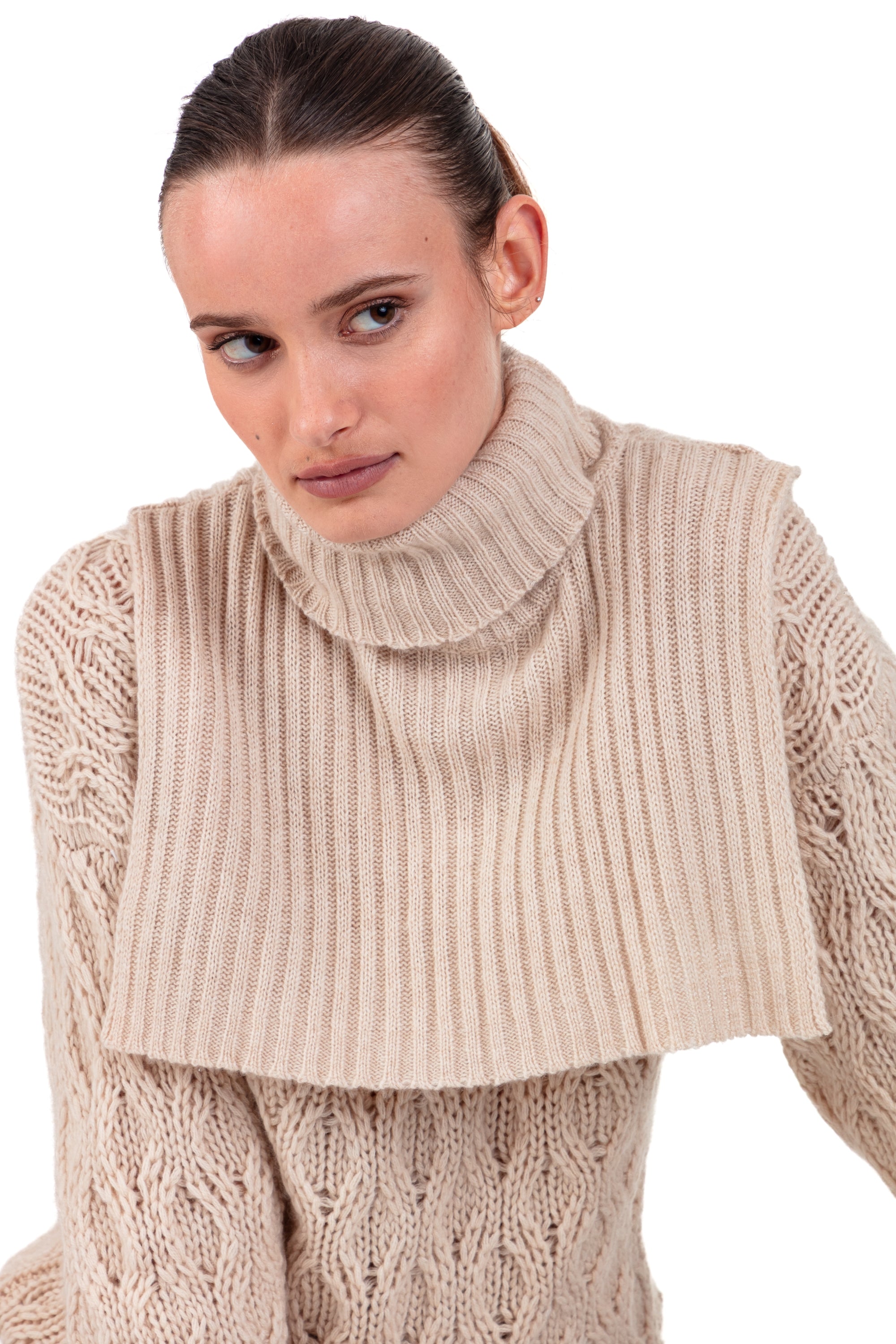 Rolls in cashmere donna - natural beige - Mahogany