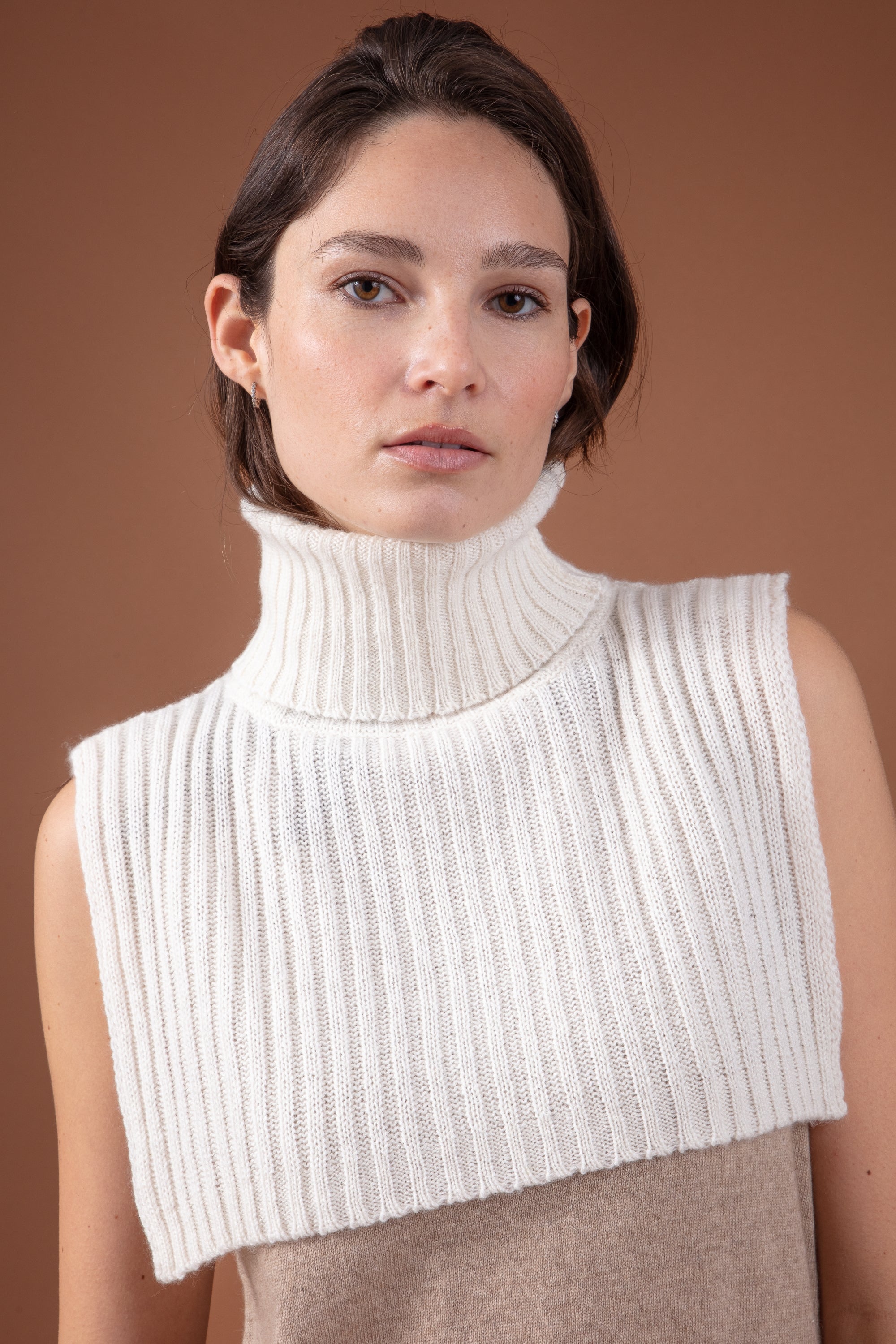 Rolls in cashmere donna - natural écru - Mahogany