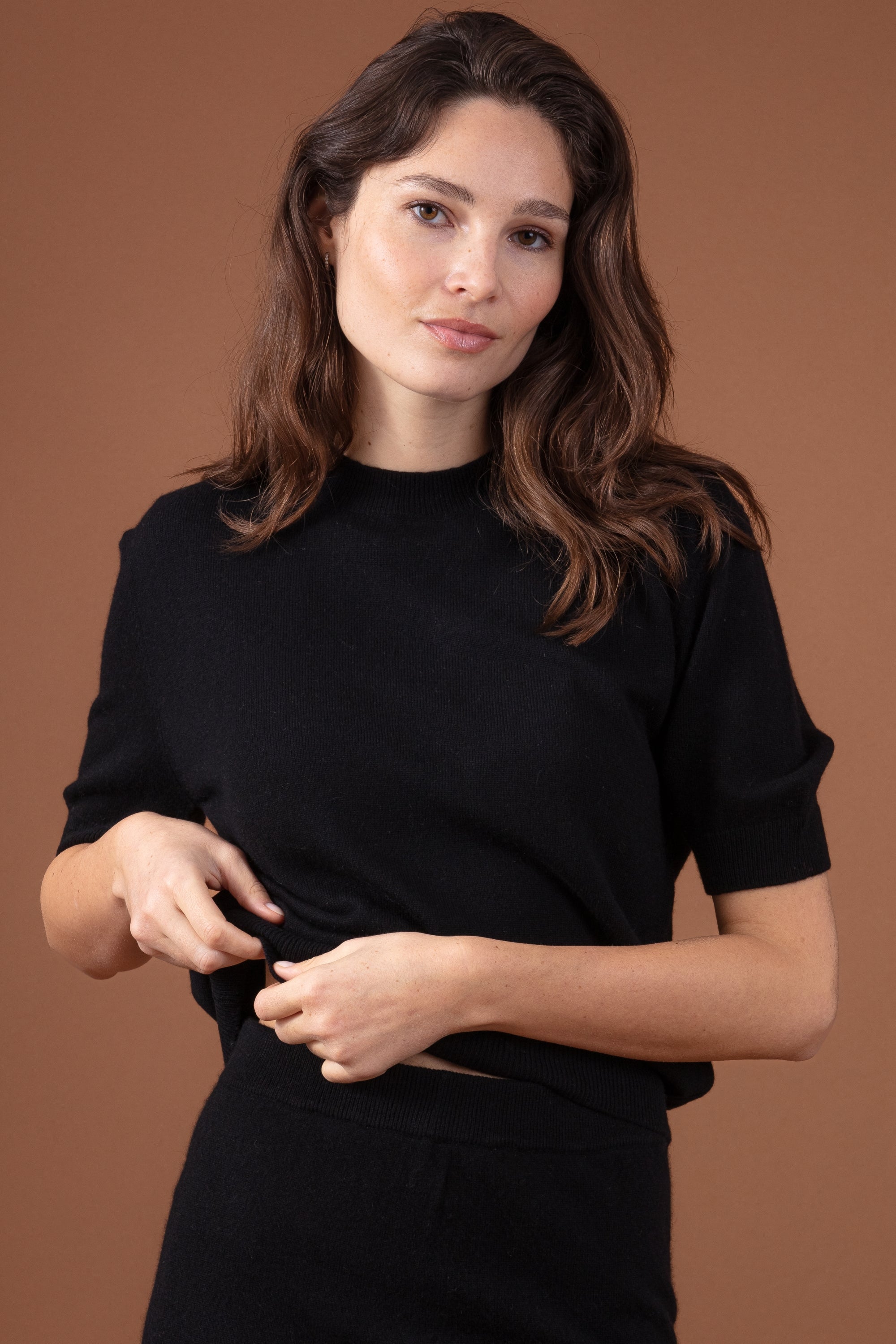 Riviera in cashmere donna - nero - Mahogany