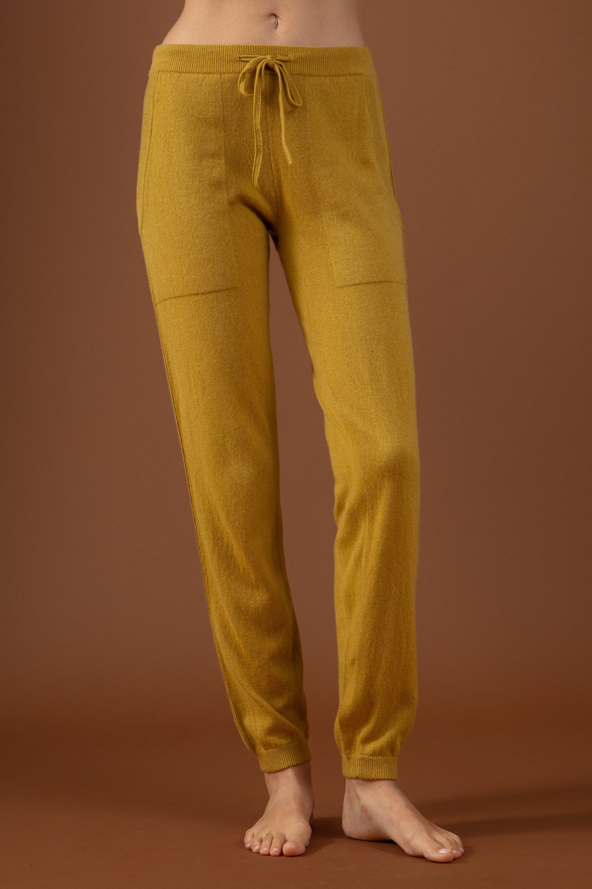 Pantalone in cashmere, 100% Cashmere, donna, fine, , Mahogany
