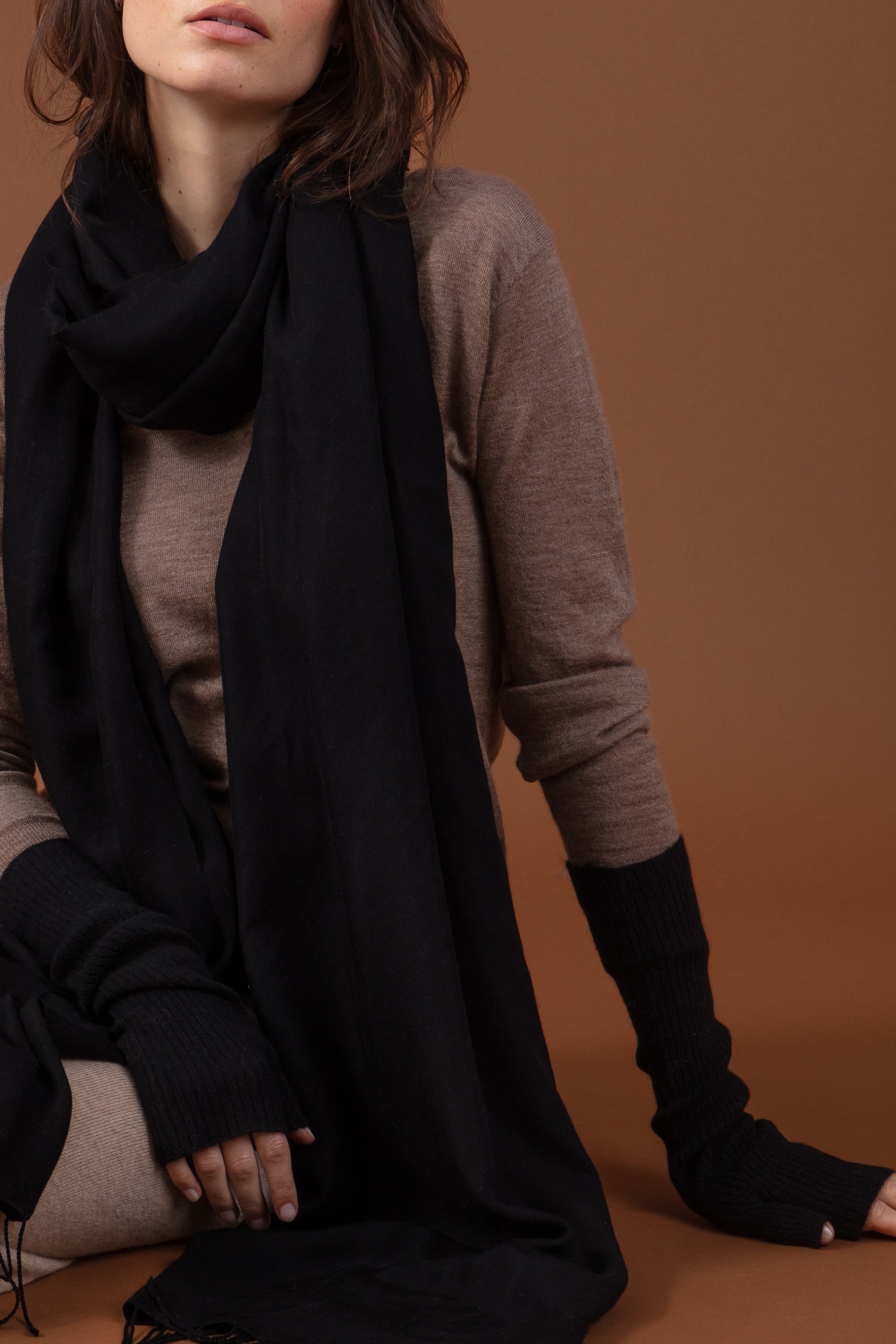 Rain in cashmere donna - nero - Mahogany