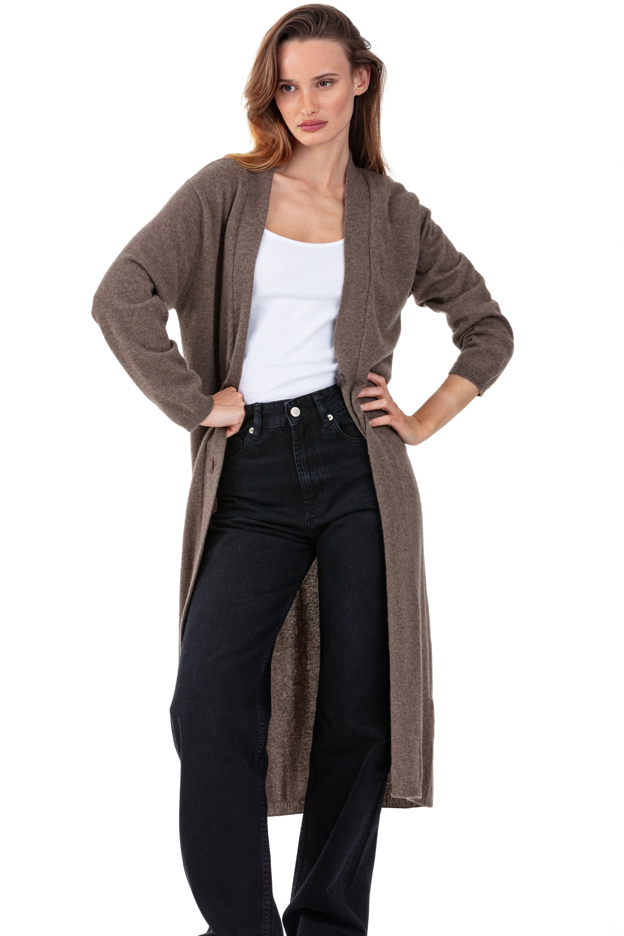 Rimini in cashmere donna - marrone chiné - Mahogany