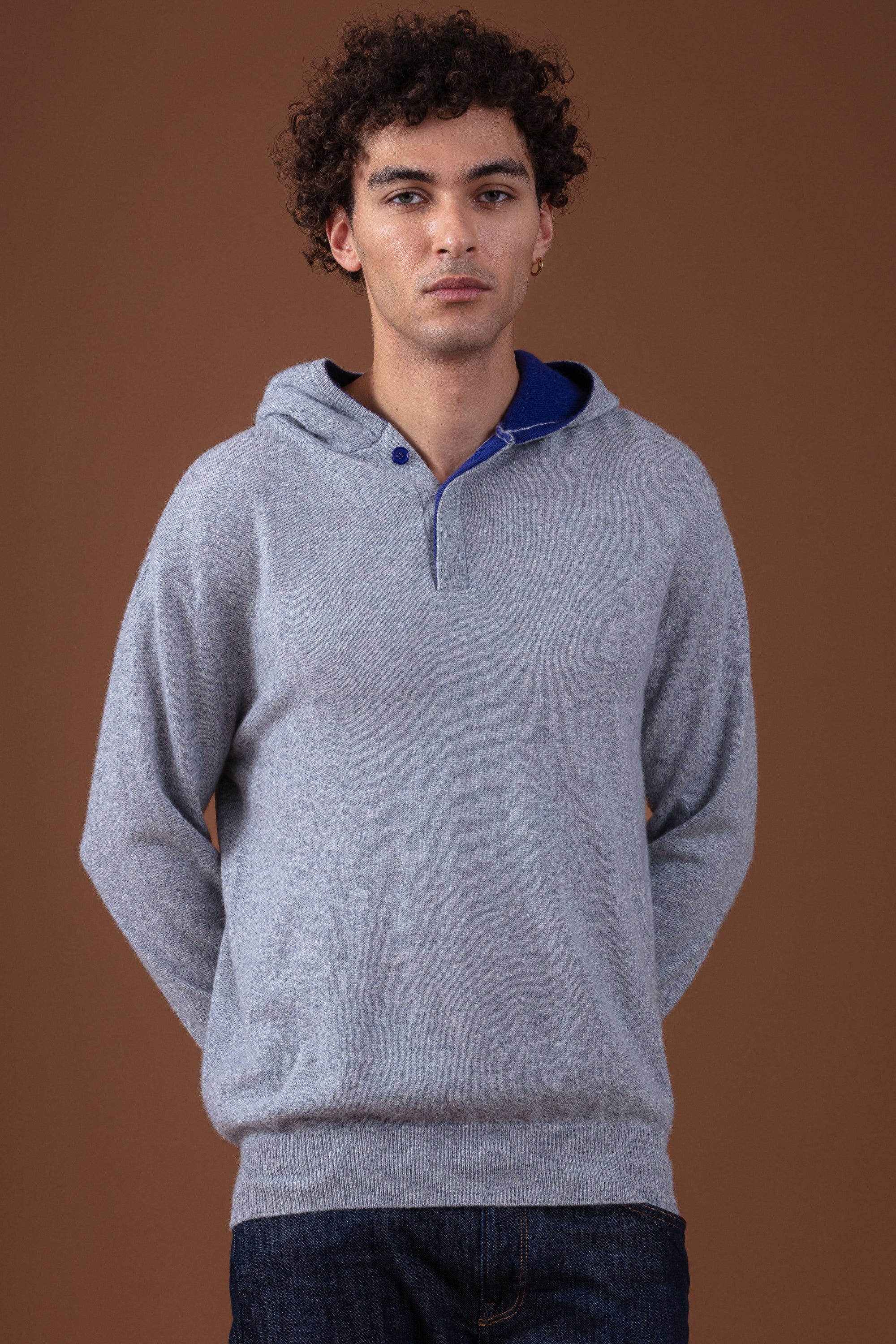 Riverview in cashmere uomo - quarry / ultra marine - Mahogany