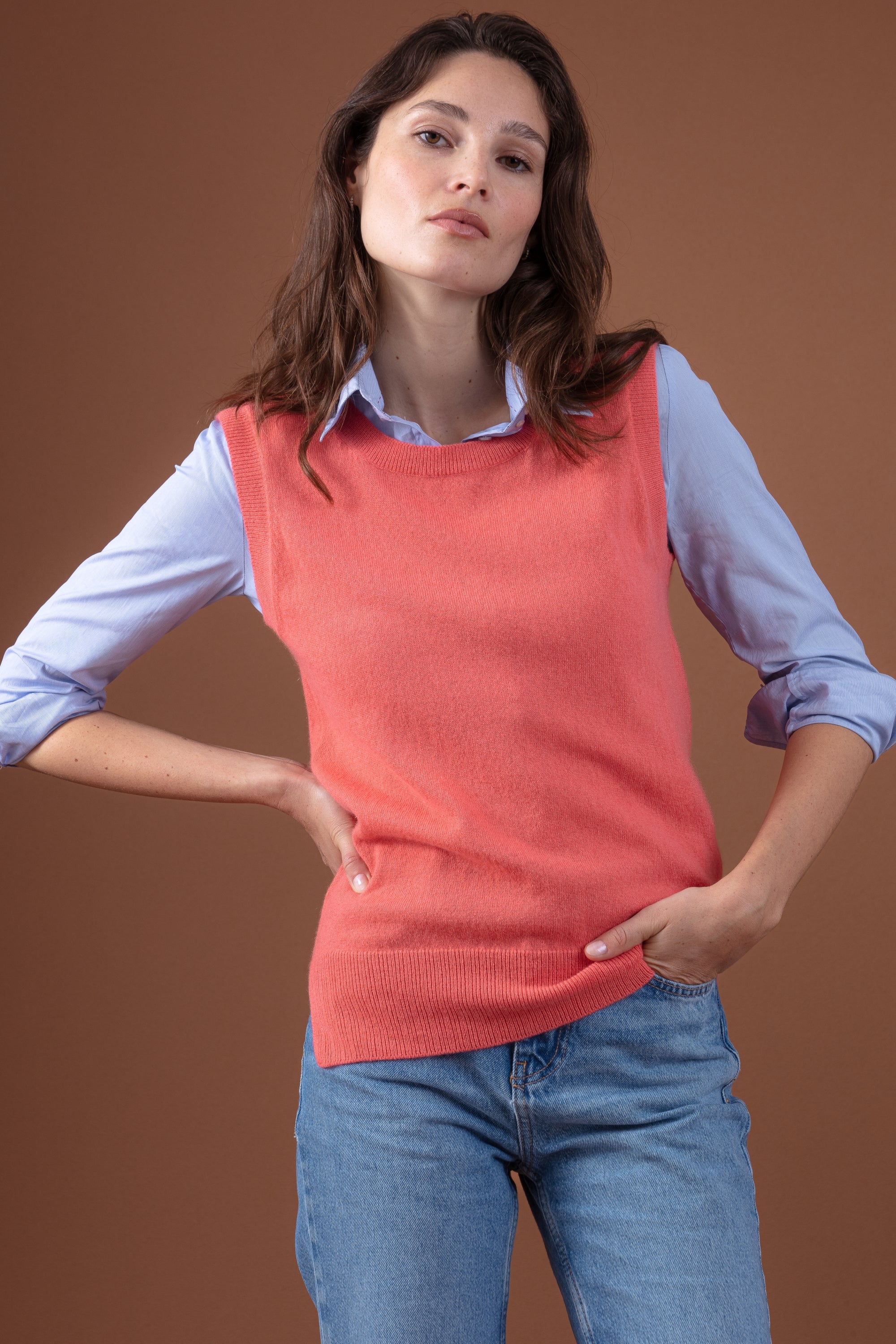 Rati in cashmere donna - peach - Mahogany