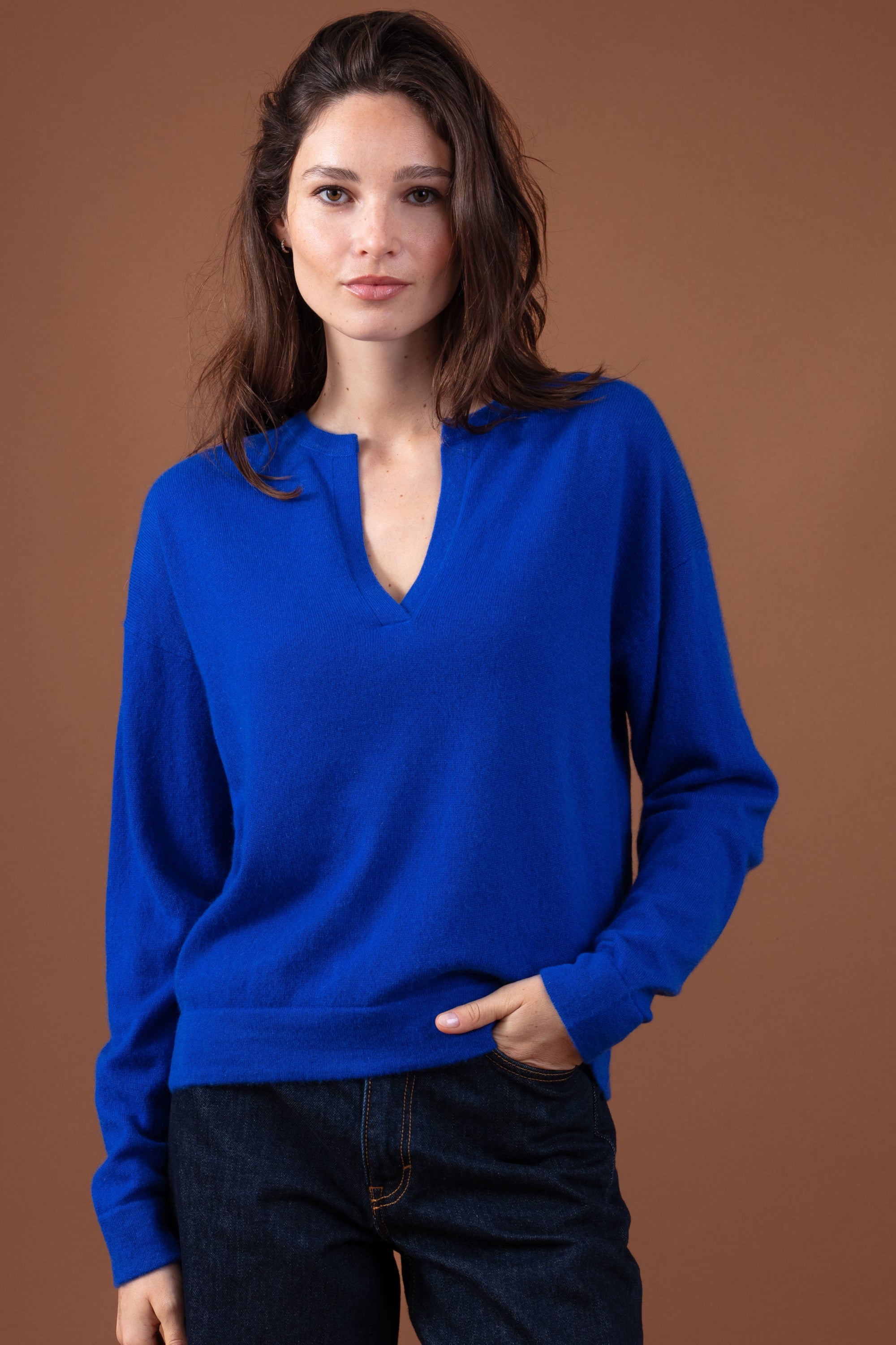 Rellule in cashmere donna - blu lapislazzuli - Mahogany