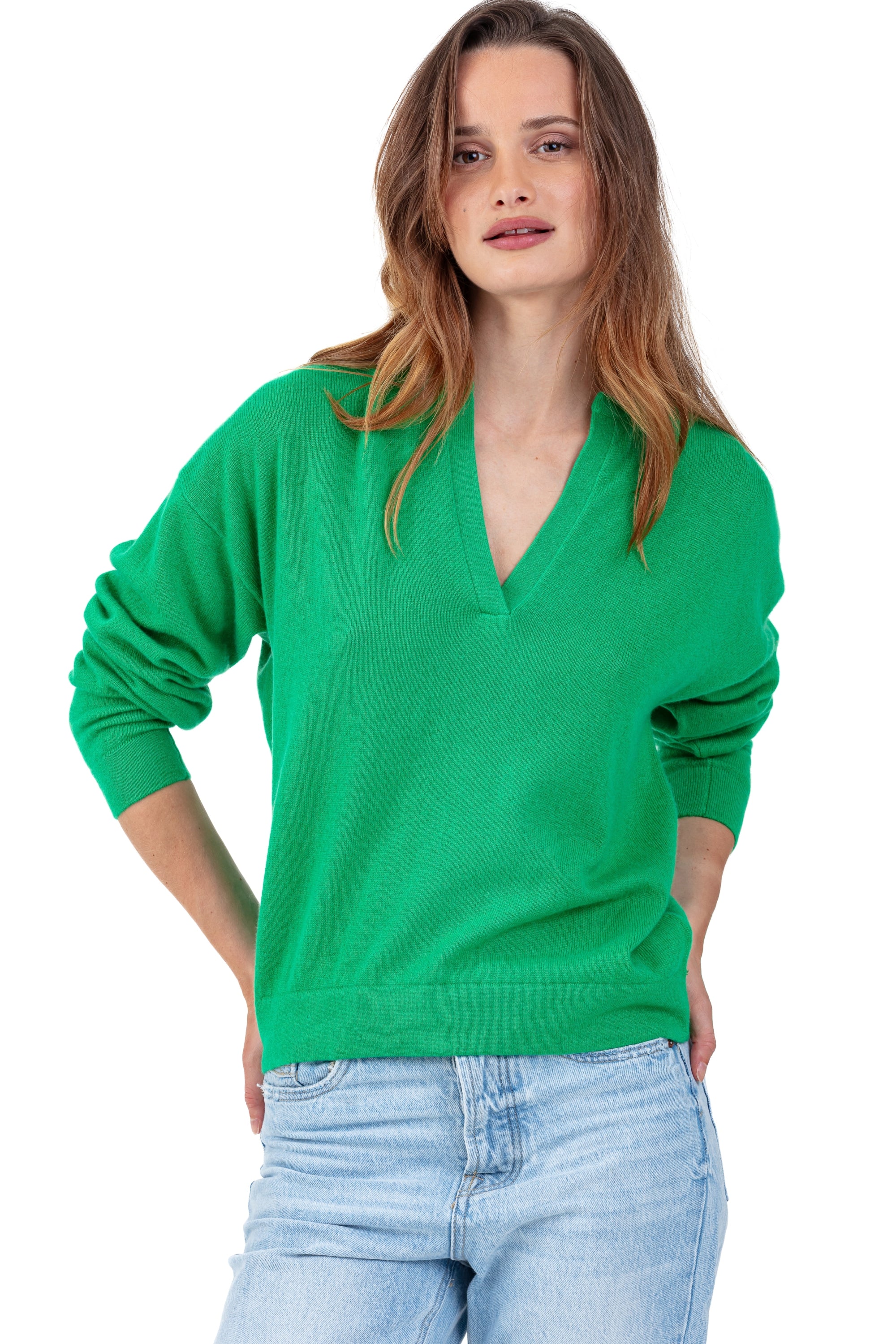 Rellule in cashmere donna - new green - Mahogany