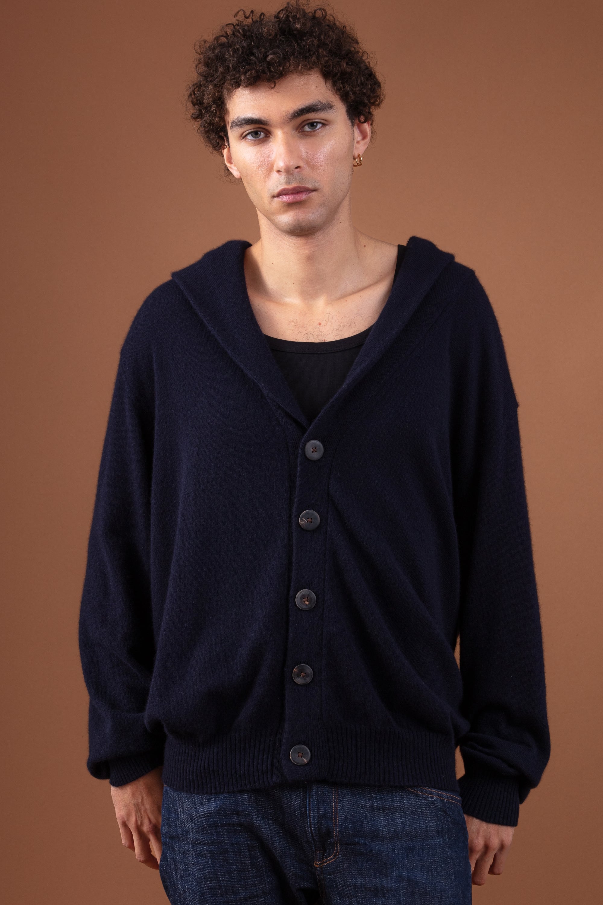 Rowlell in cashmere uomo - blu marino scuro - Mahogany