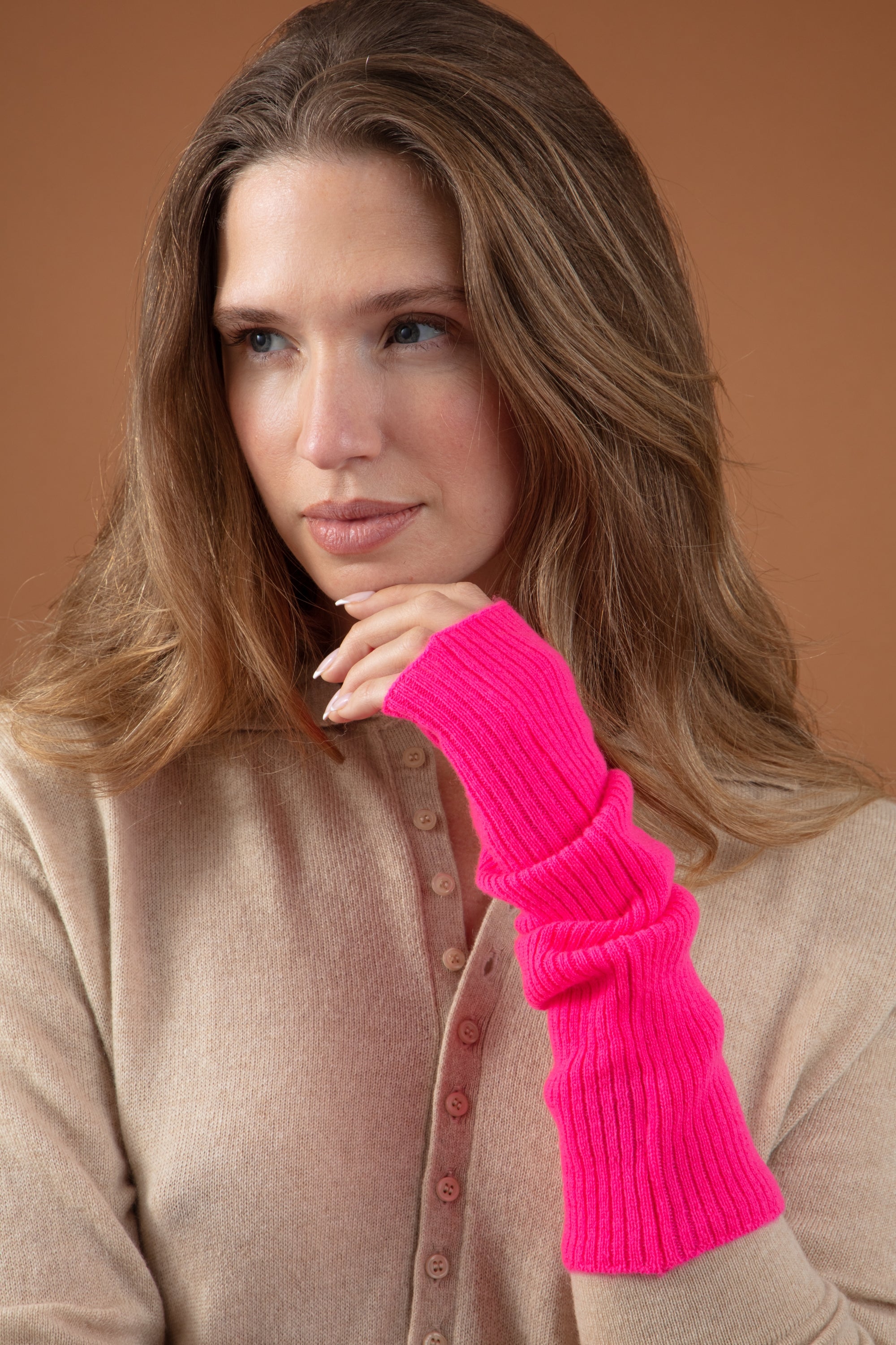Rain in cashmere donna - dayglo - Mahogany