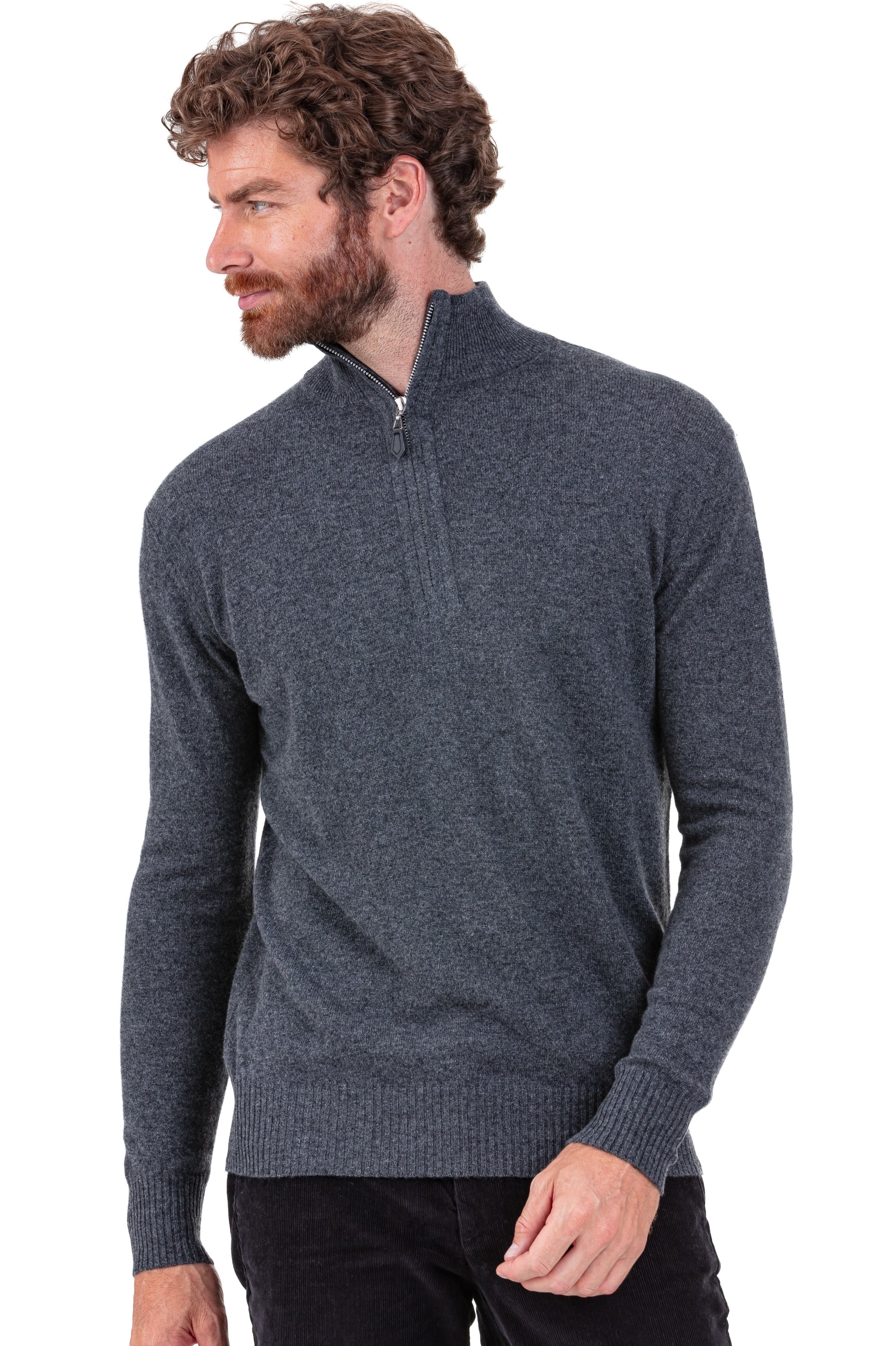 Toulon in cashmere uomo - dark grey - Mahogany