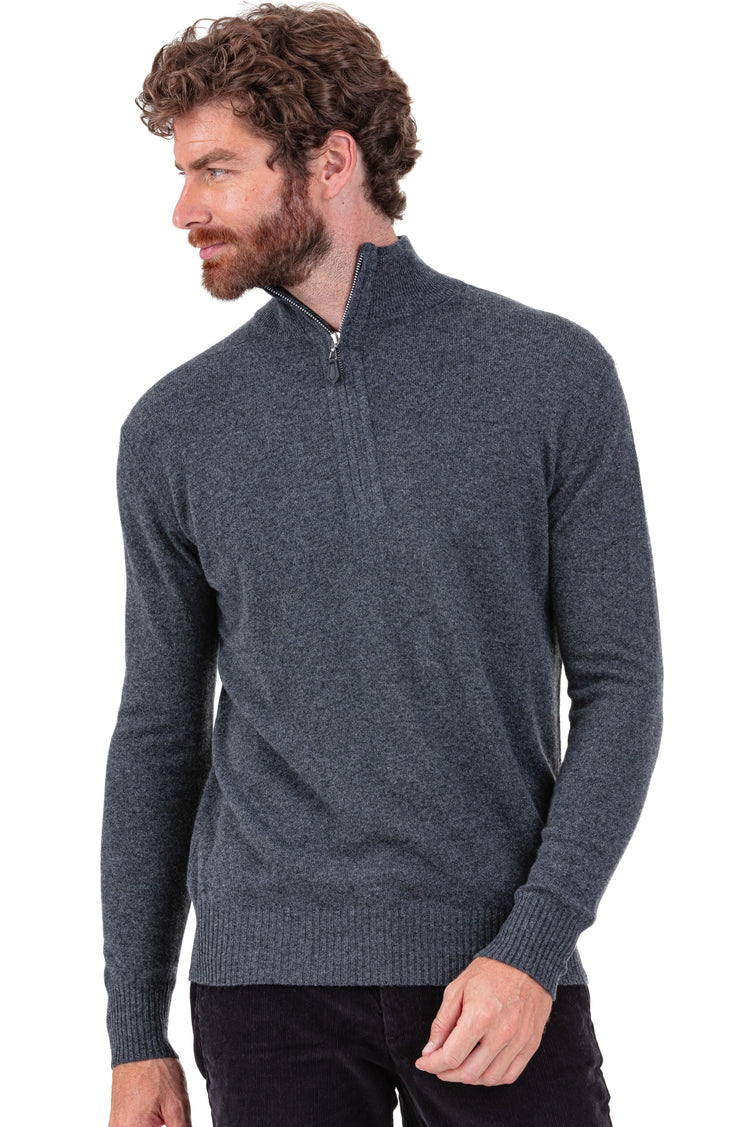 Toulon in cashmere uomo - dark grey - Mahogany