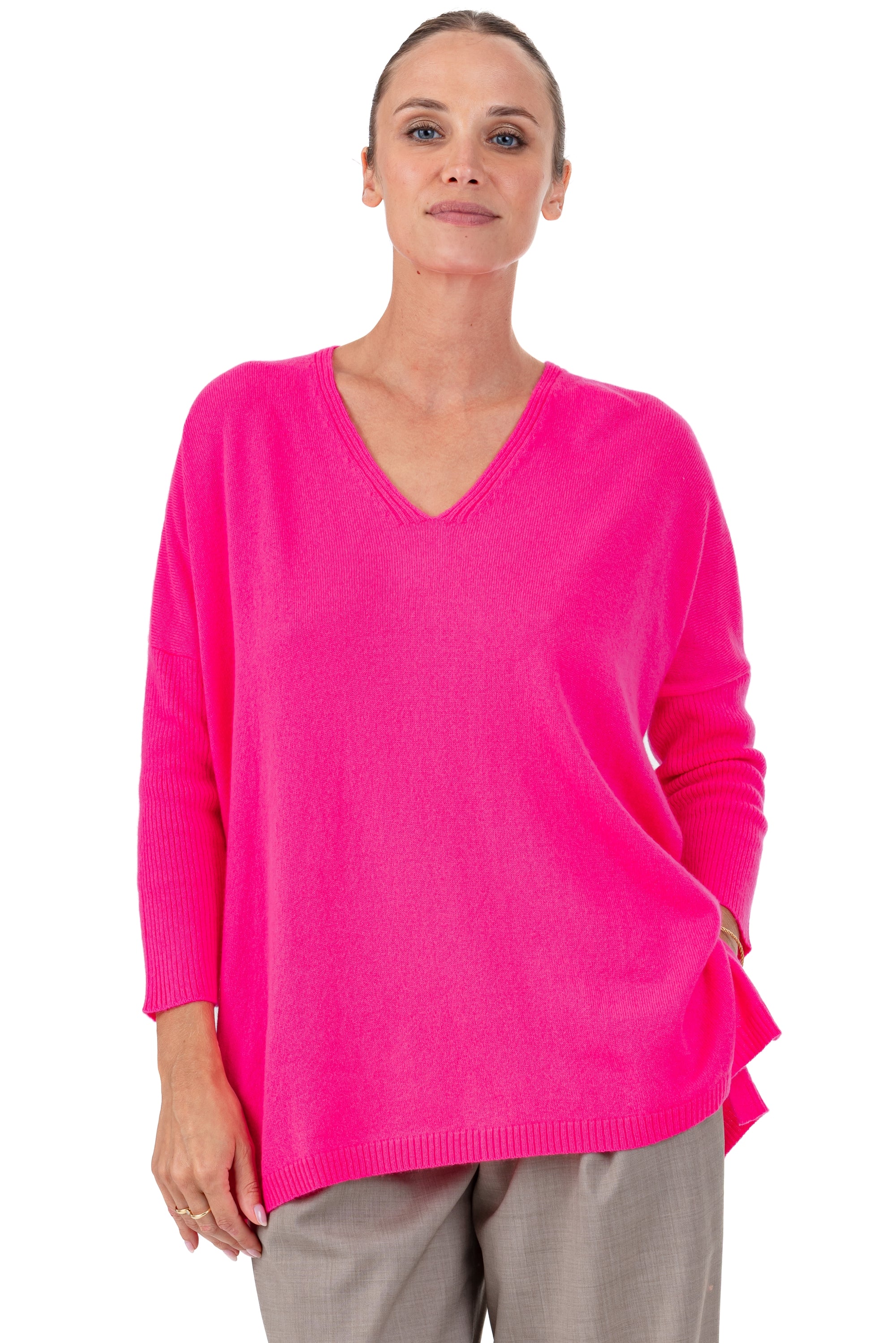 Pippa in cashmere donna - dayglo - Mahogany