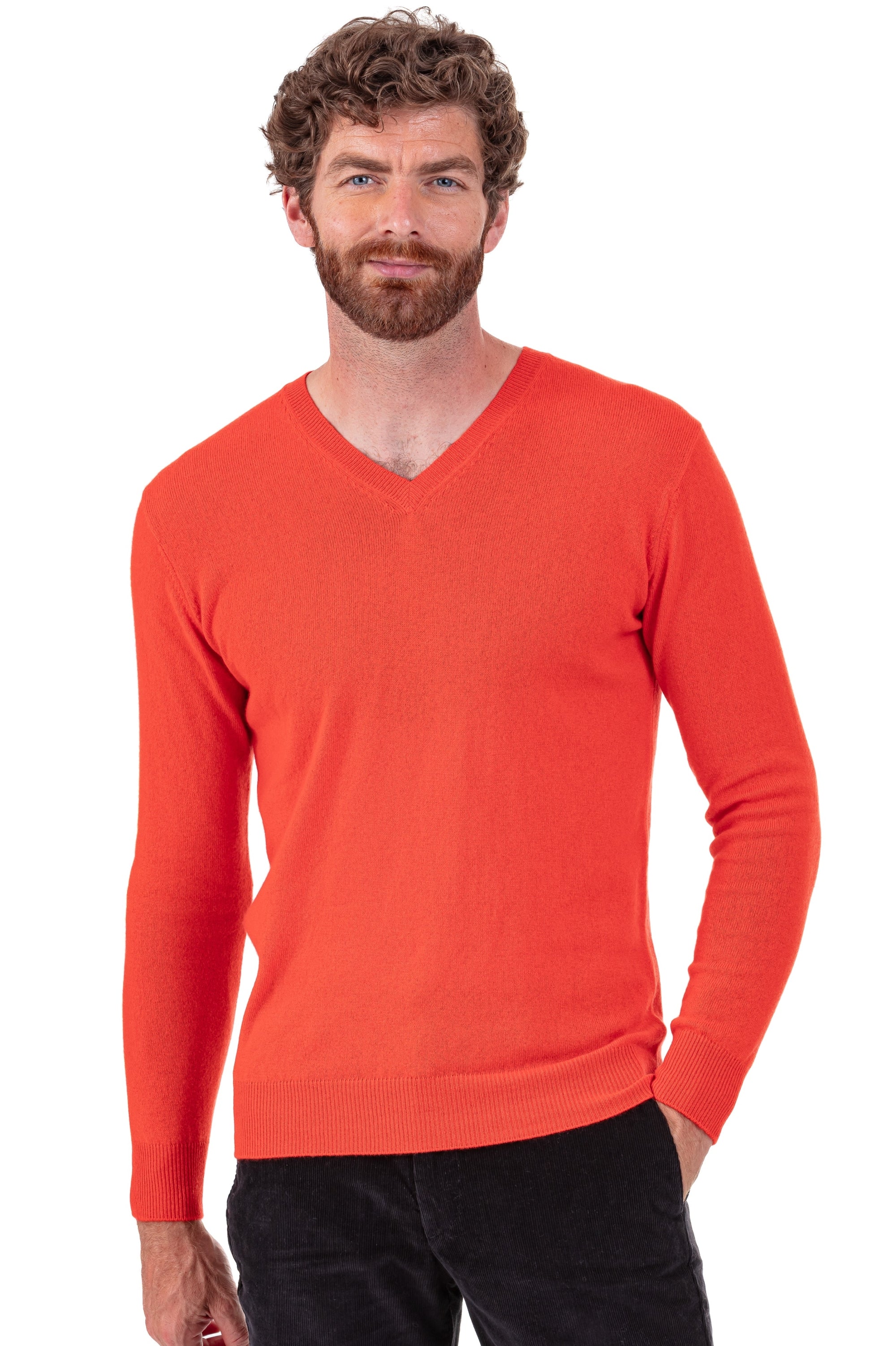 Tor in cashmere uomo - persimmons - Mahogany