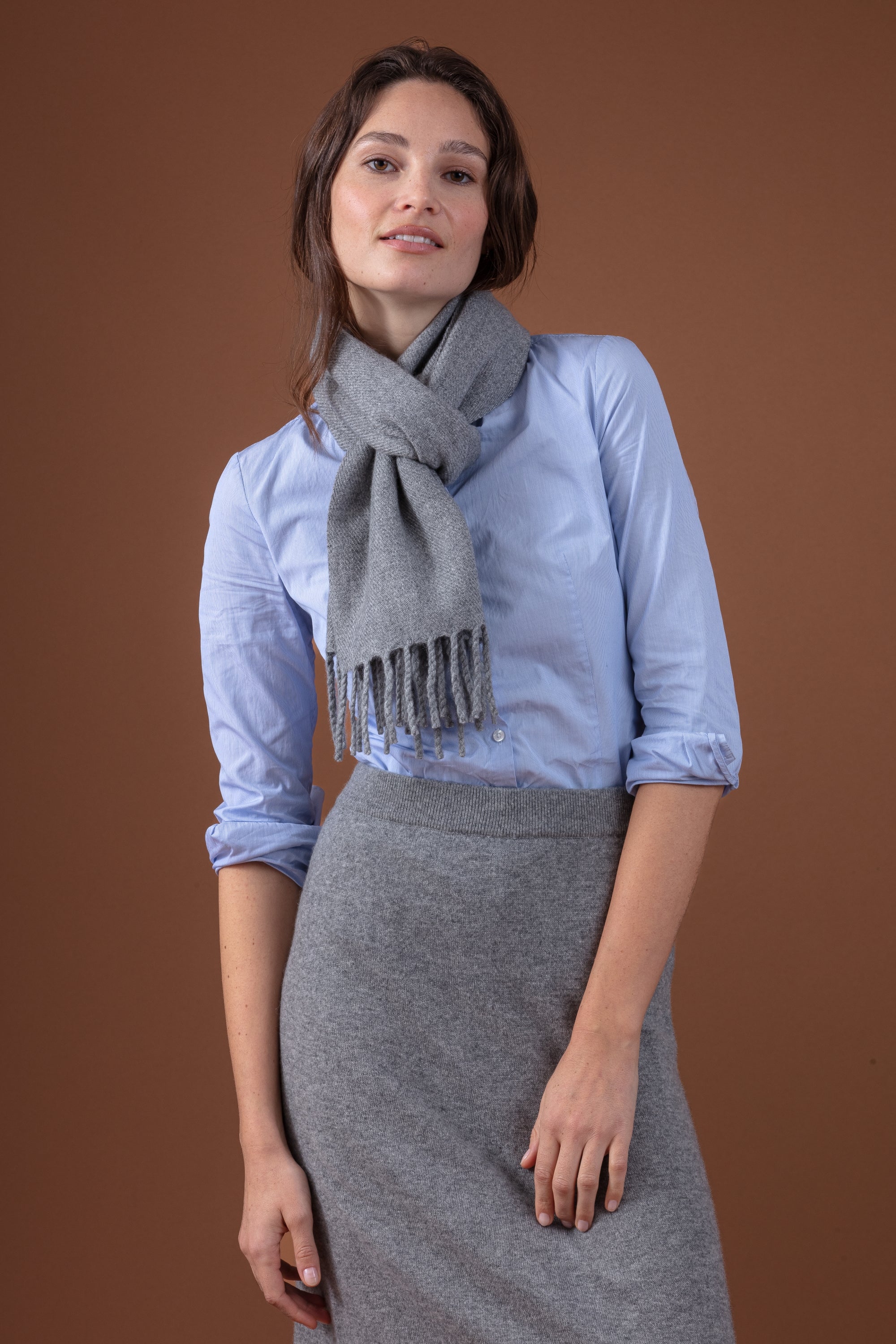 Rêve in cashmere misto - grigio melange - Mahogany