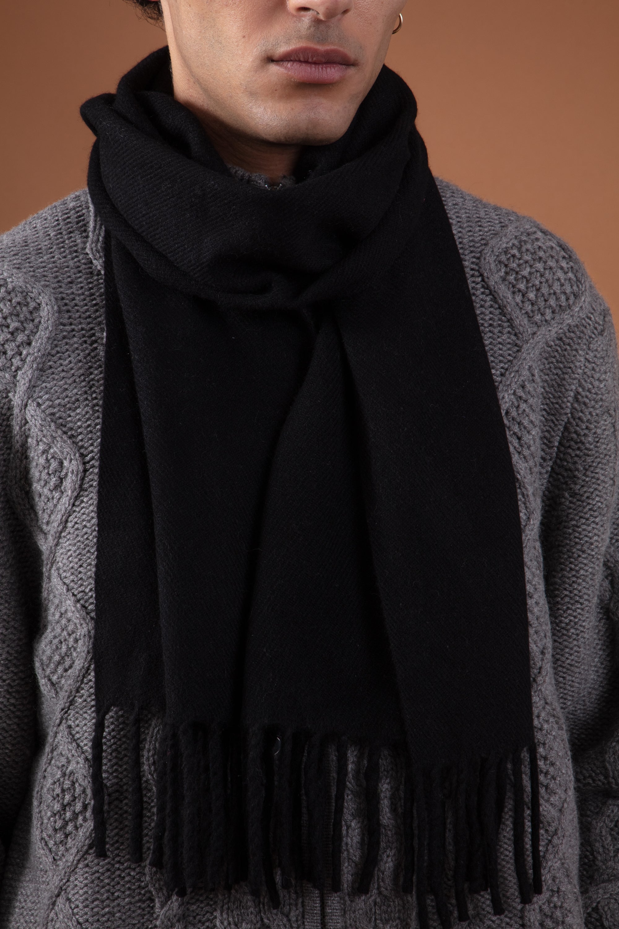 Rêve in cashmere misto - nero - Mahogany