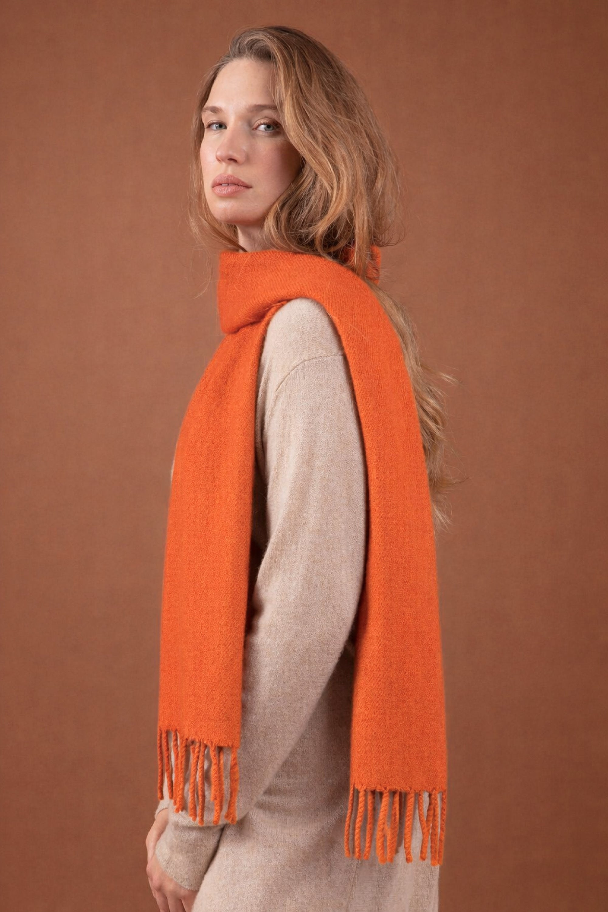 Rêve in cashmere misto - arancione - Mahogany