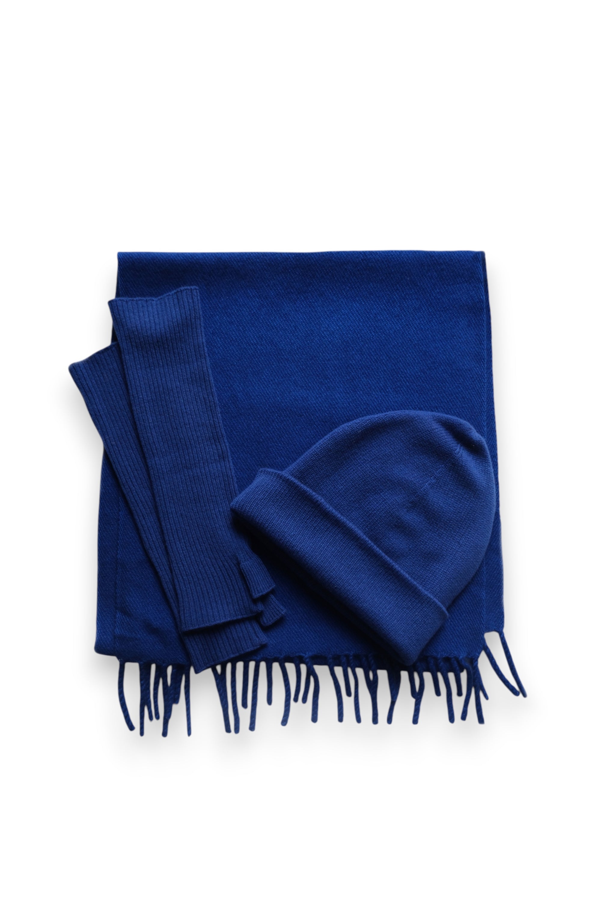 Winter set W in cashmere donna - blu lapislazzuli - Mahogany