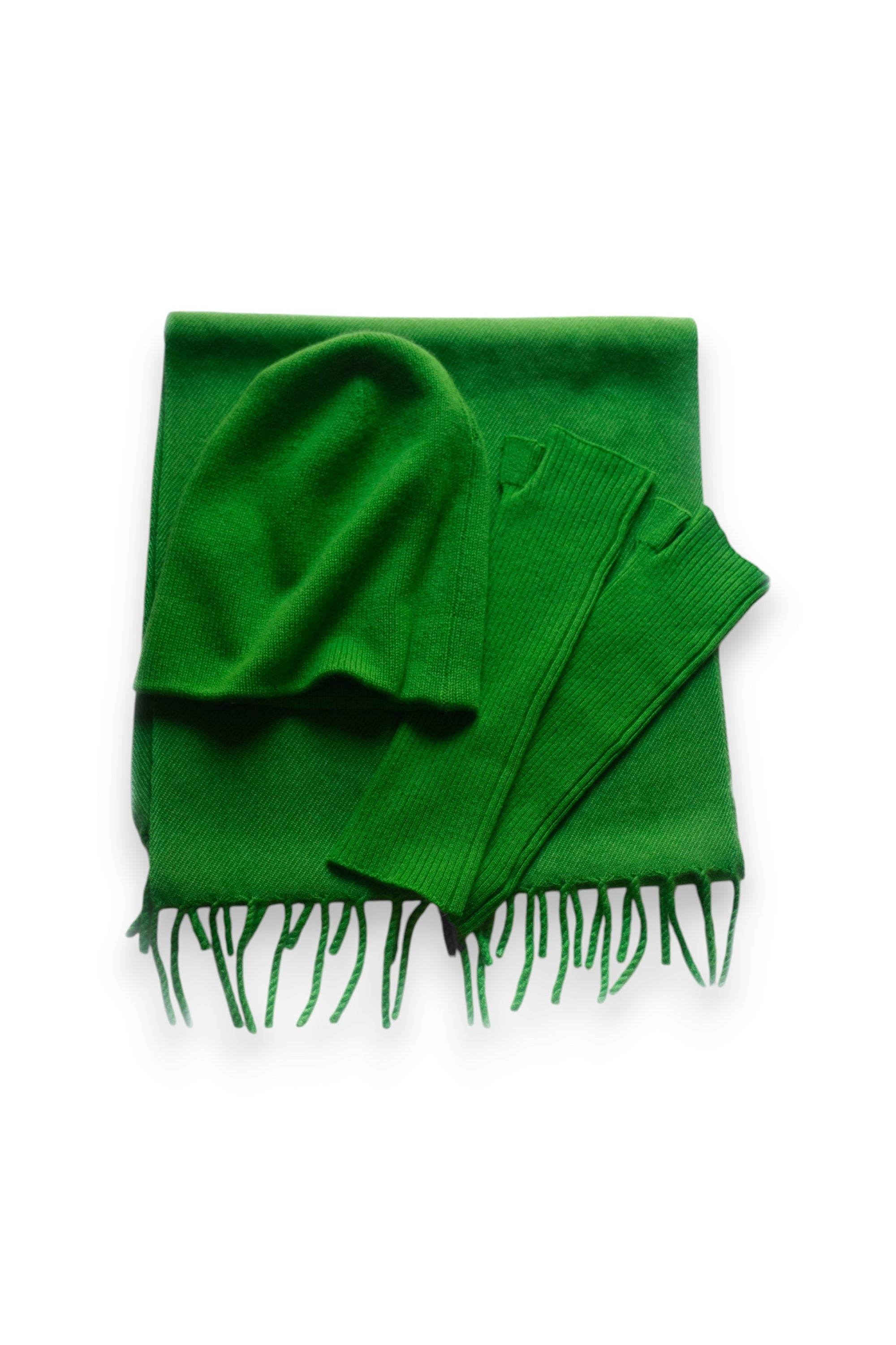 Winter set W in cashmere donna - flash green - Mahogany