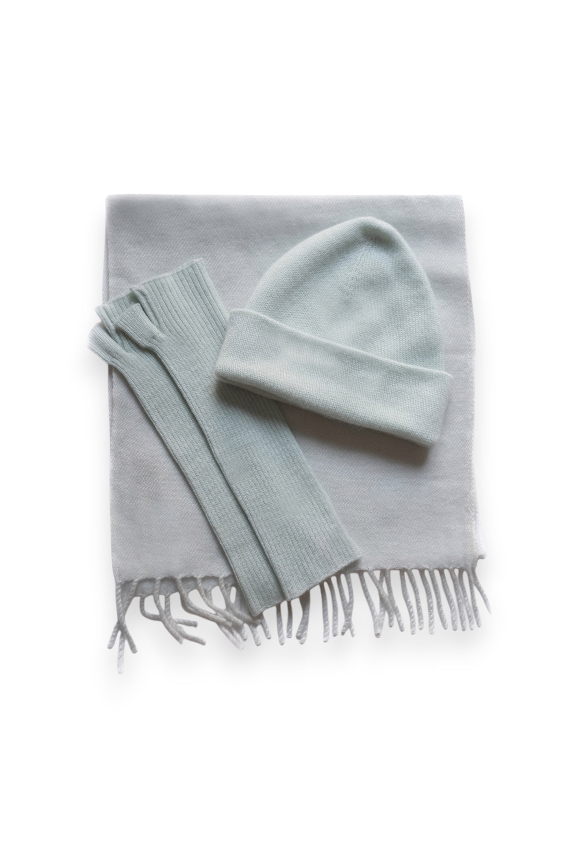 Winter set W in cashmere donna - acqua - Mahogany