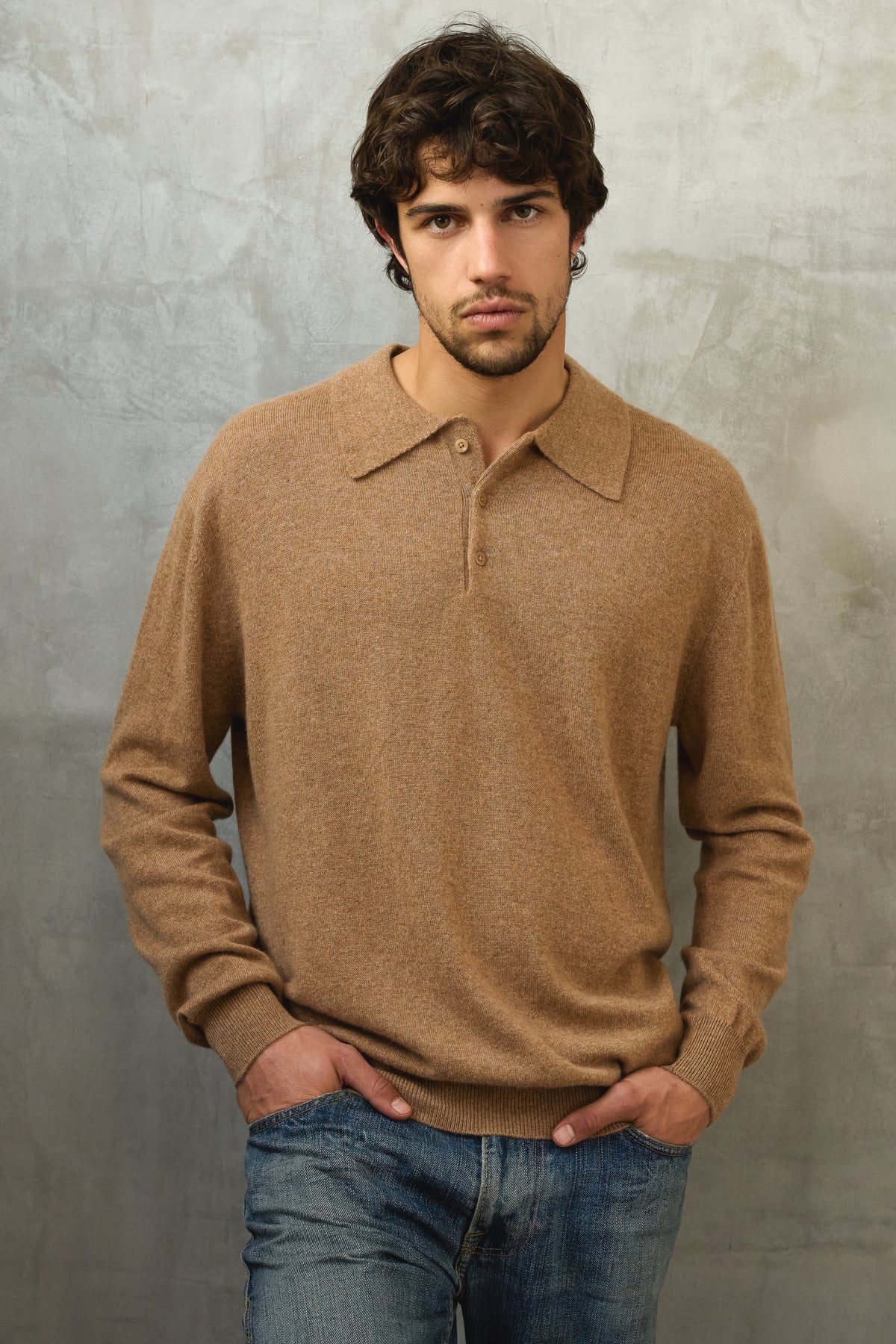 Alexandre in cashmere uomo - cammello chiné - Mahogany