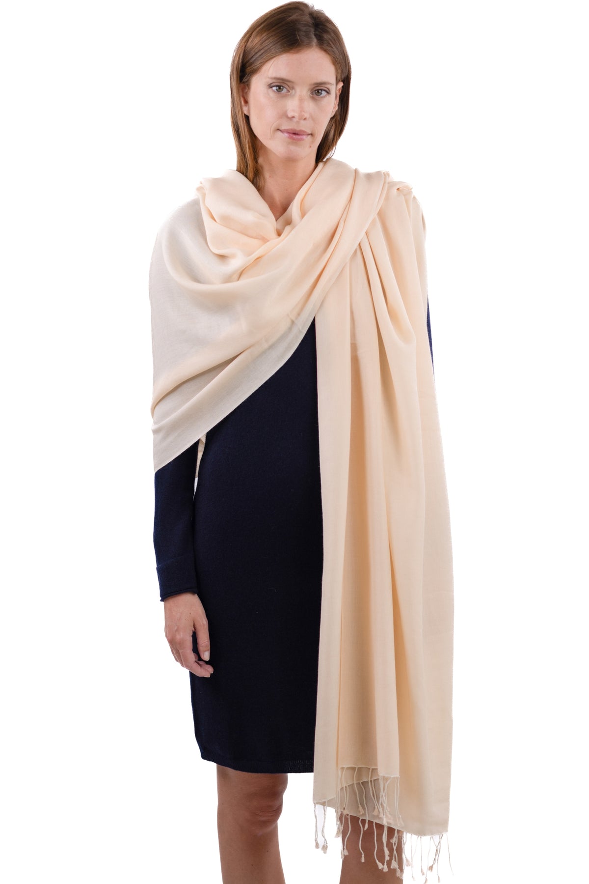 Adèle in cashmere e seta misto - champagne - Mahogany