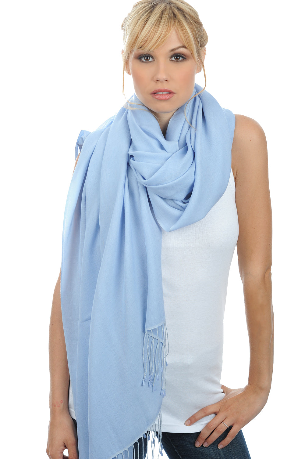 Adèle in cashmere e seta misto - azzurro cielo - Mahogany