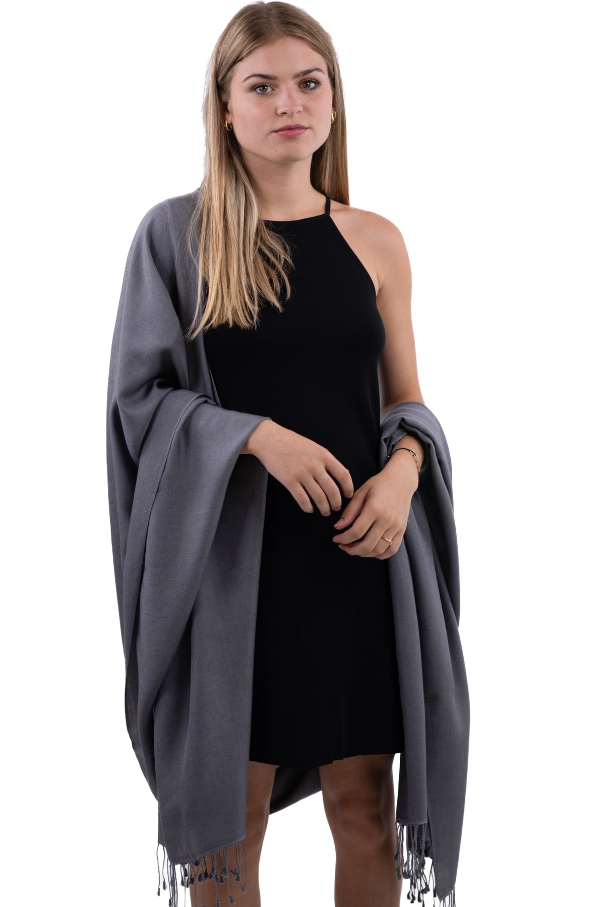 Adèle in cashmere e seta misto - grigio medio - Mahogany