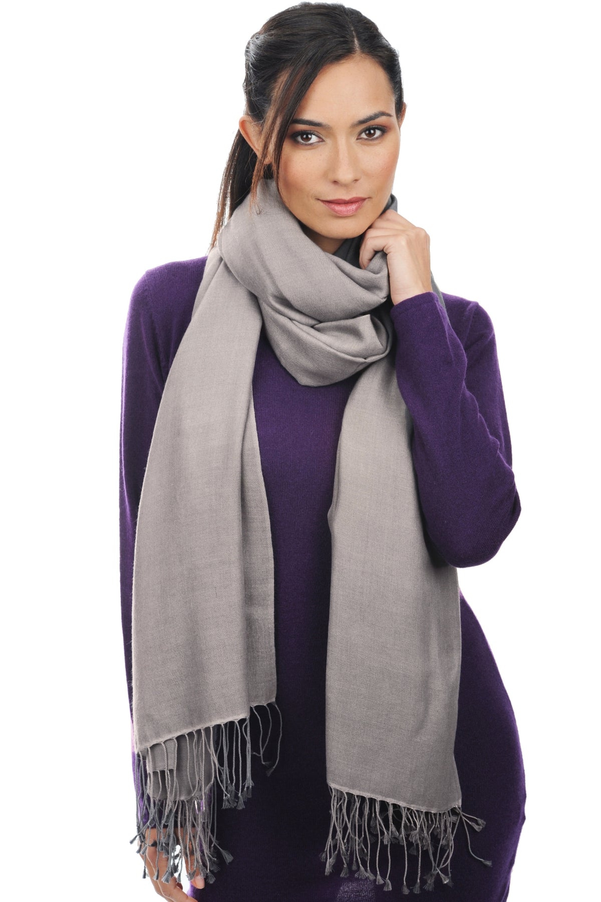 Adèle in cashmere e seta misto - grigio perla - Mahogany