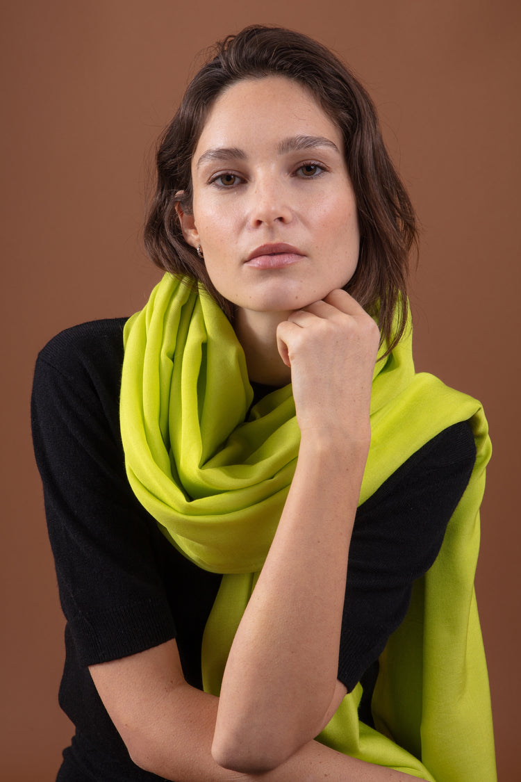 Adèle in cashmere e seta misto - verde brillante - Mahogany