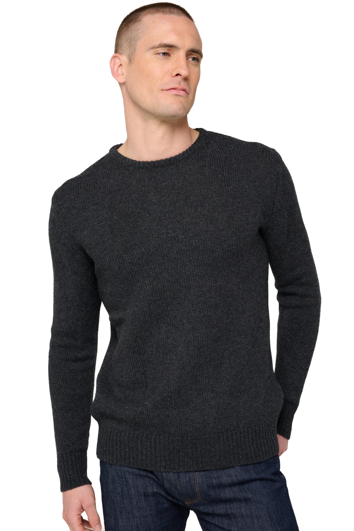 Bilal in cashmere uomo - antracite chiné - Mahogany