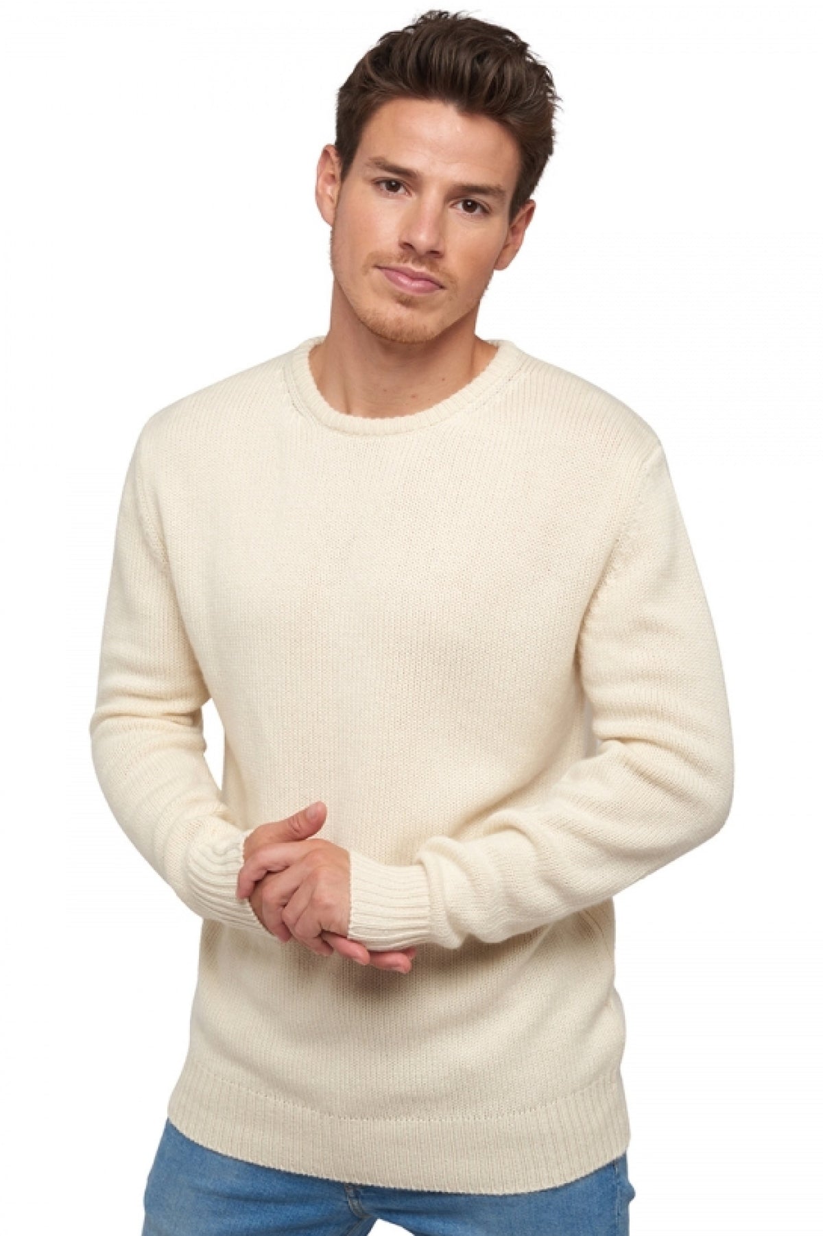 Bilal in cashmere uomo - natural écru - Mahogany