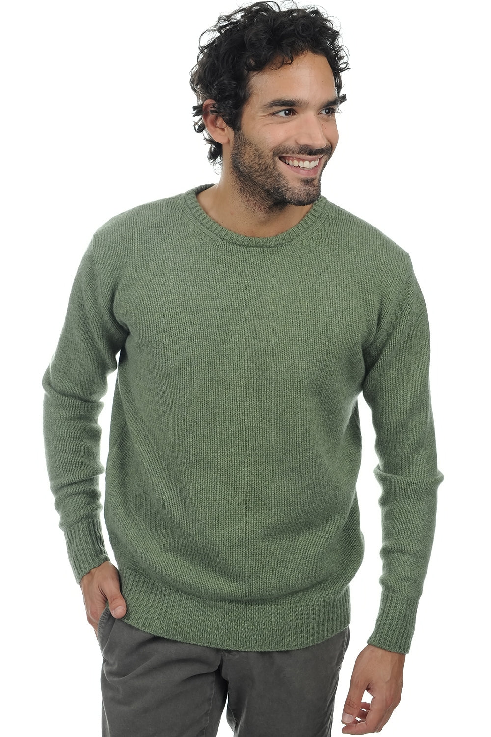 Bilal in cashmere uomo - verde melange - Mahogany