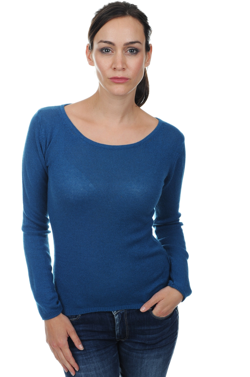 Caleen in cashmere donna - blu anatra - Mahogany