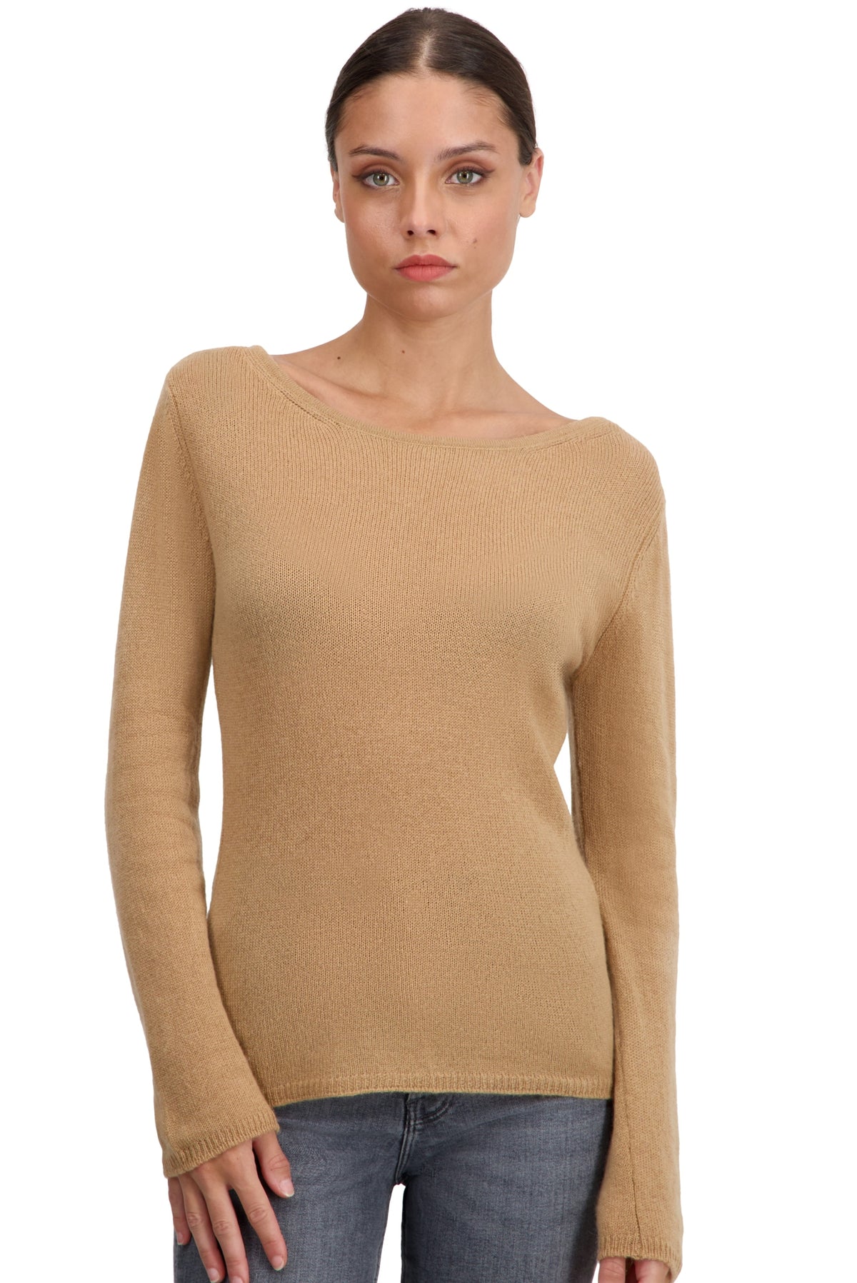 Caleen in cashmere donna - cammello - Mahogany