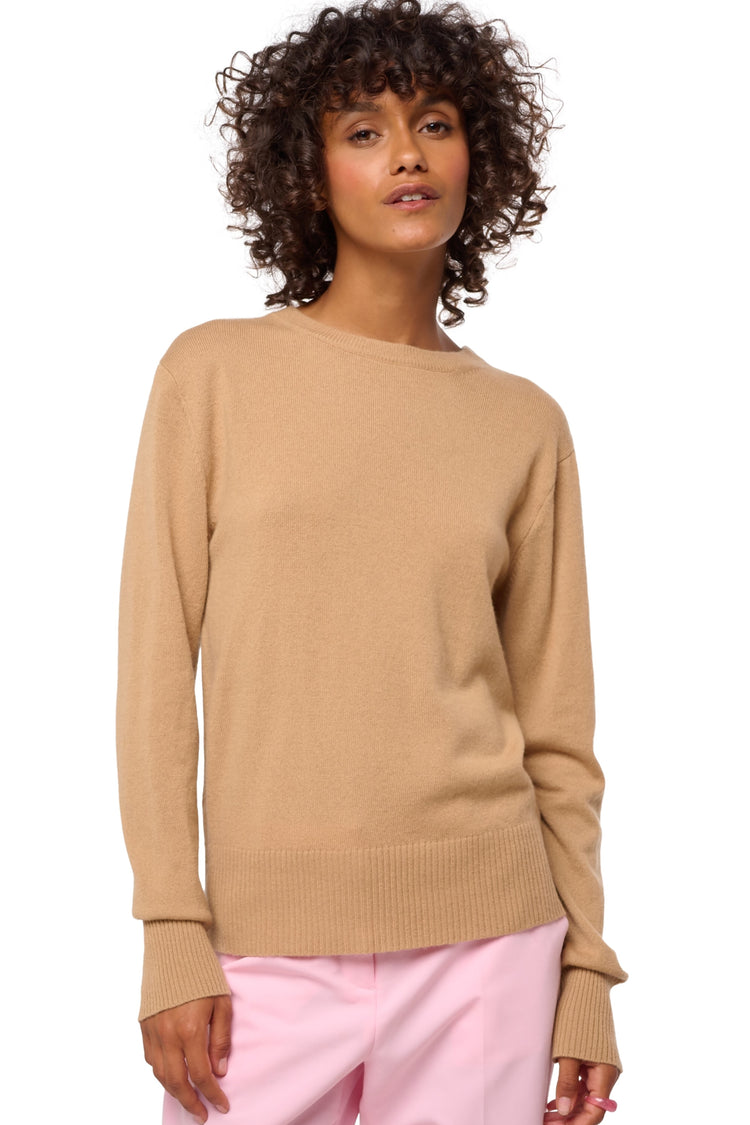 Daria in cashmere donna - camel - Mahogany